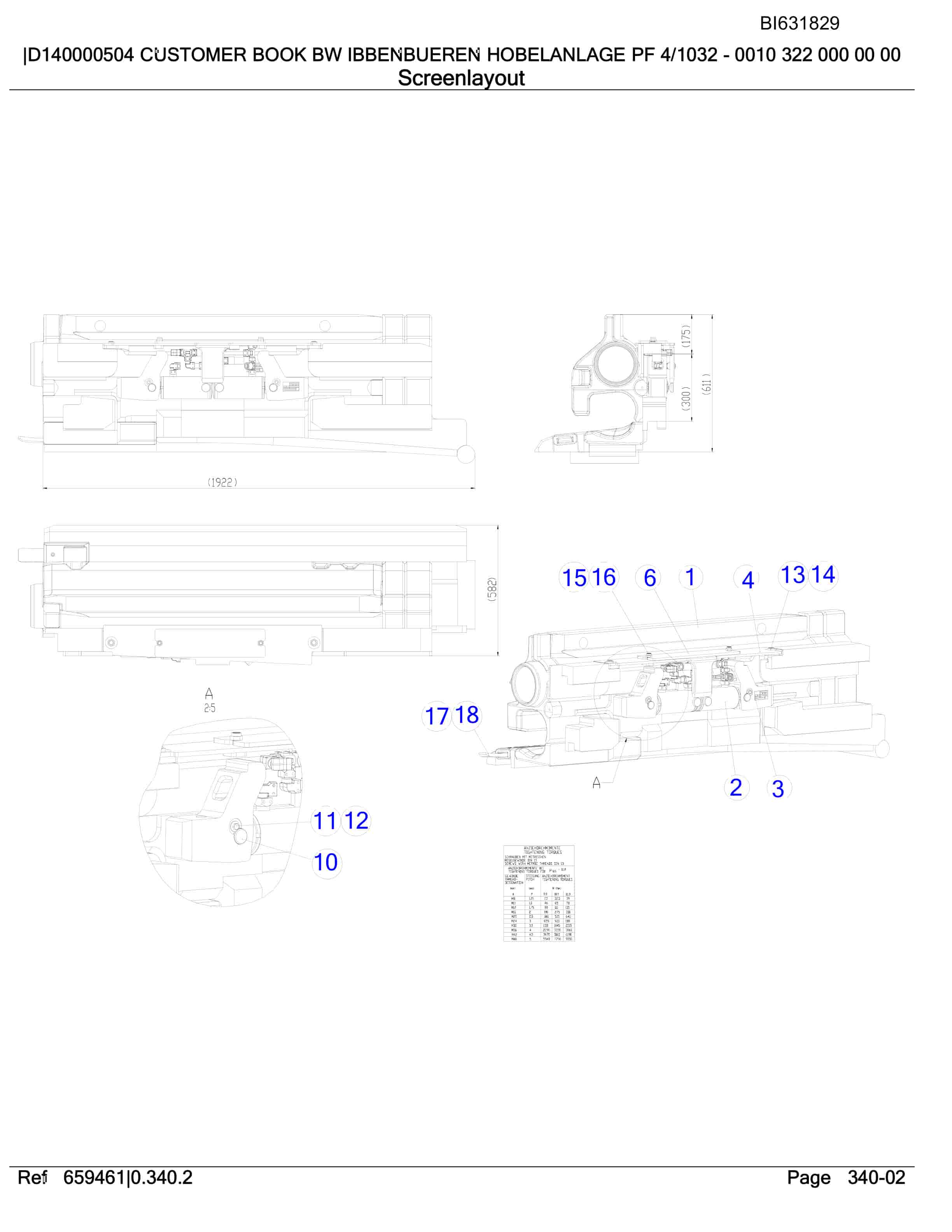 Caterpillar BW Ibbenbueren Hobelanlage PF 4-1032 Parts Manual BI631829-3