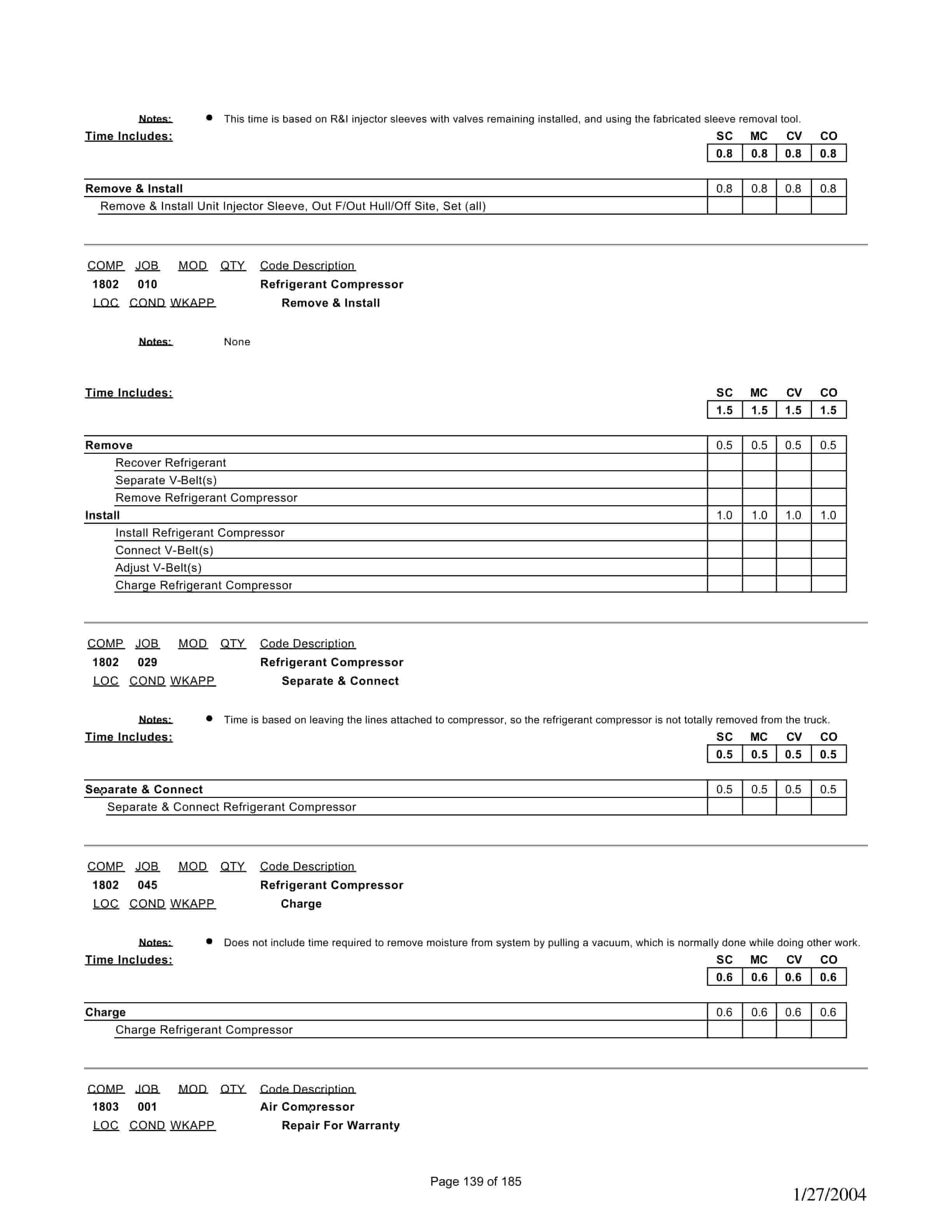 Caterpillar C11, C13 ACERT 2004 Labor Requirement Guide 4 Caterpillar C11, C13 ACERT 2004 Labor Requirement Guide - Image 4