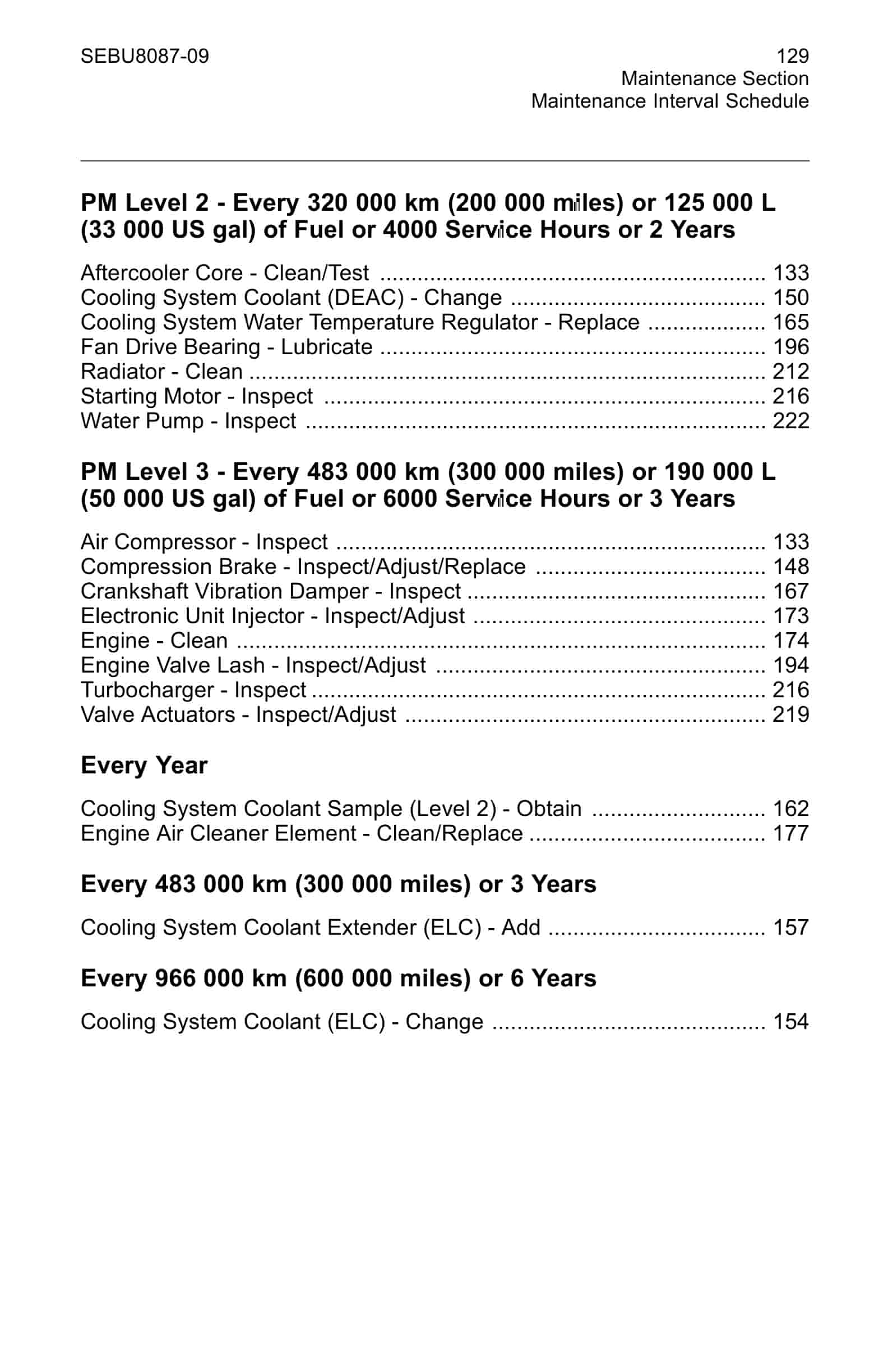 Caterpillar C13, C15 On-Highway Engines Operation And Maintenance Manual SEBU8087-09-2