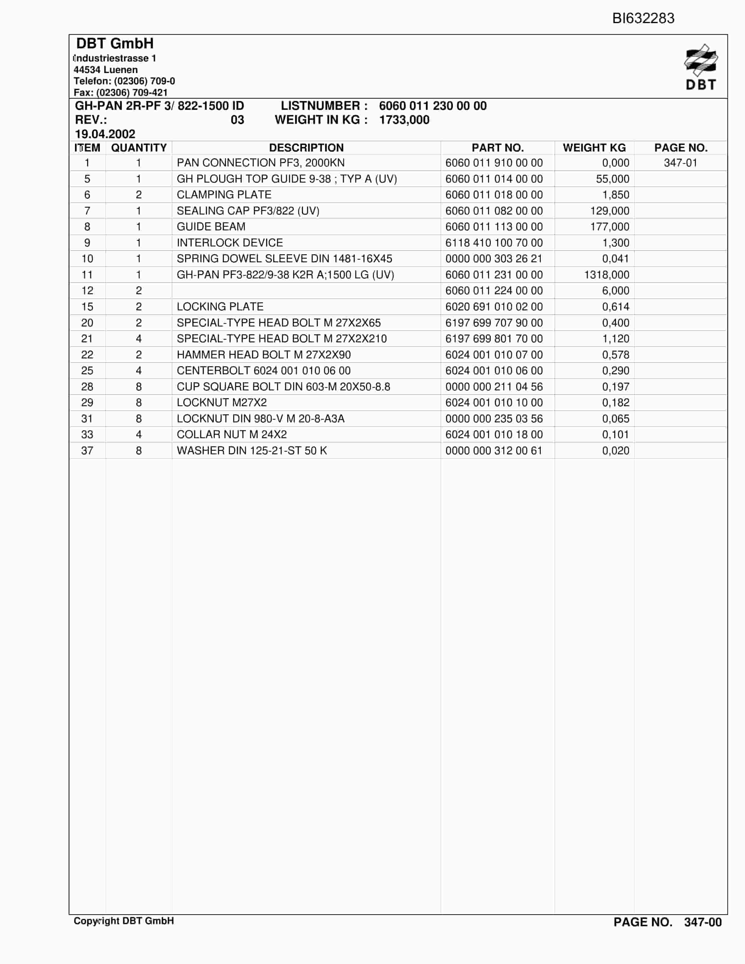Caterpillar CHINA TIEFA 2 Parts Manual BI632283-4