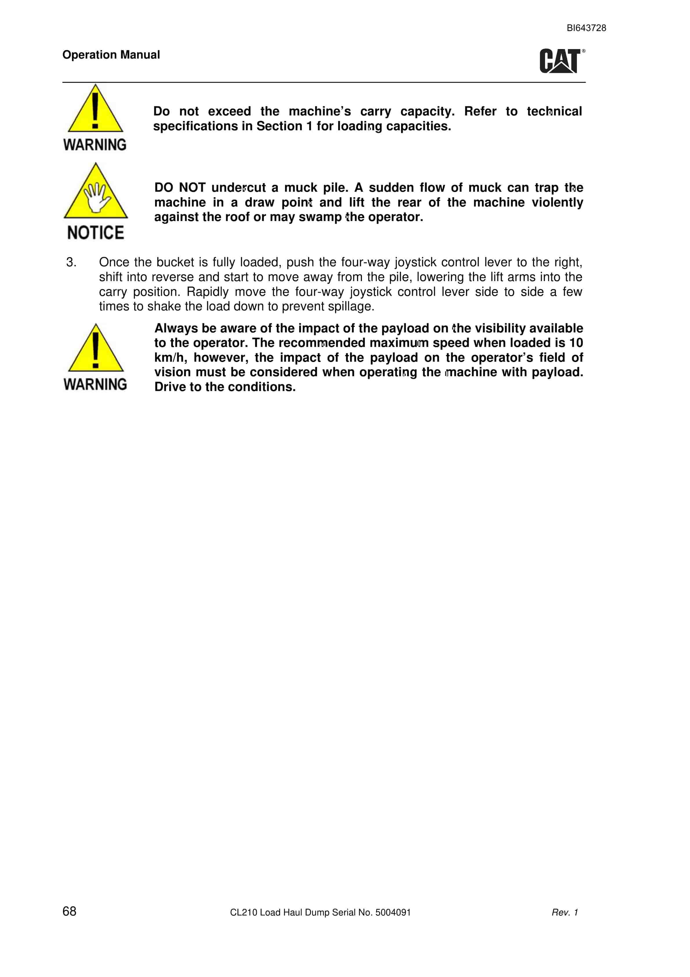 Caterpillar CL210 Load Haul Dump Operation Manual BI643728 3 Caterpillar CL210 Load Haul Dump Operation Manual BI643728 - Image 3