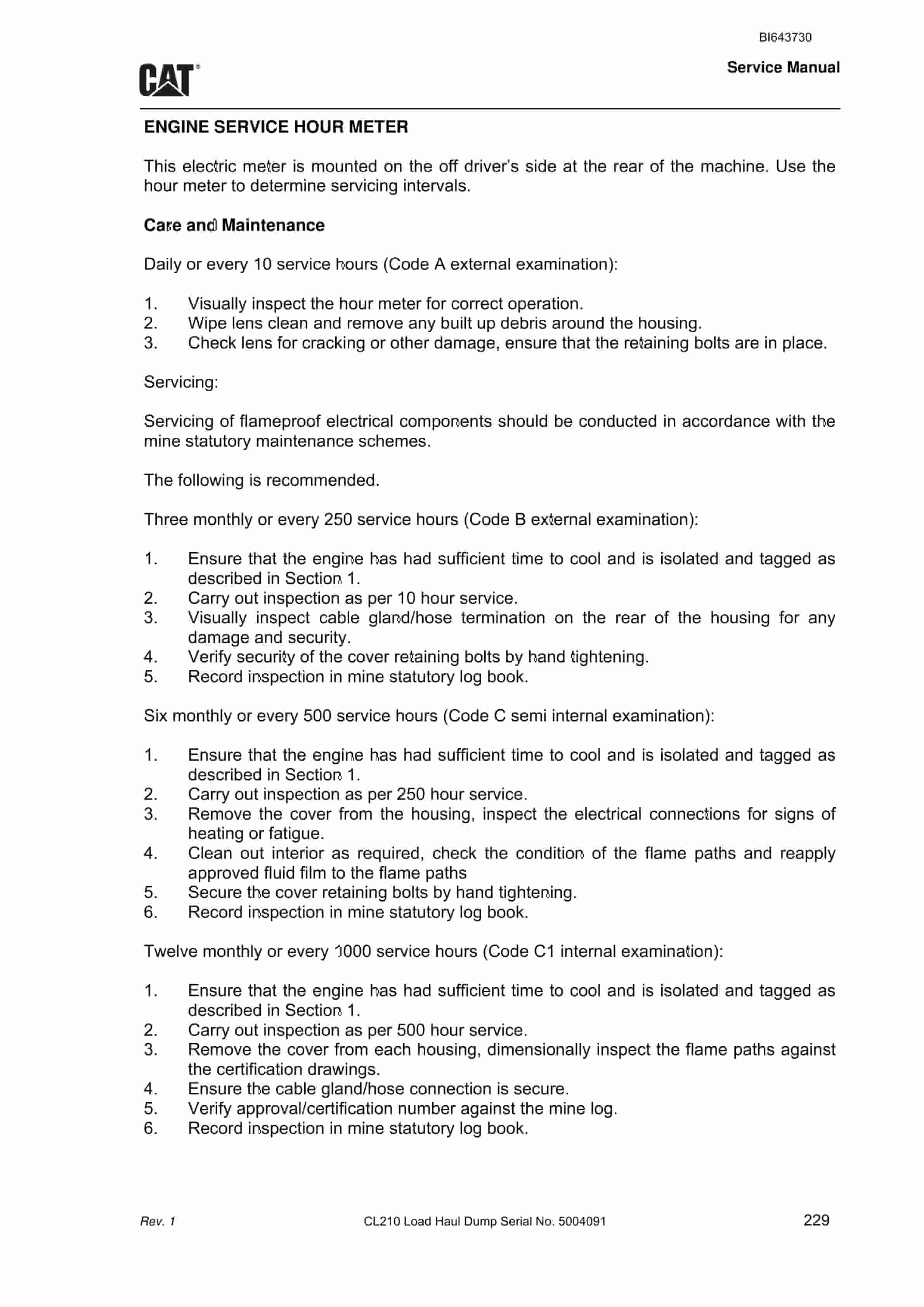 Caterpillar CL210 Load Haul Dump Service Manual BI643730 4 Caterpillar CL210 Load Haul Dump Service Manual BI643730 - Image 4