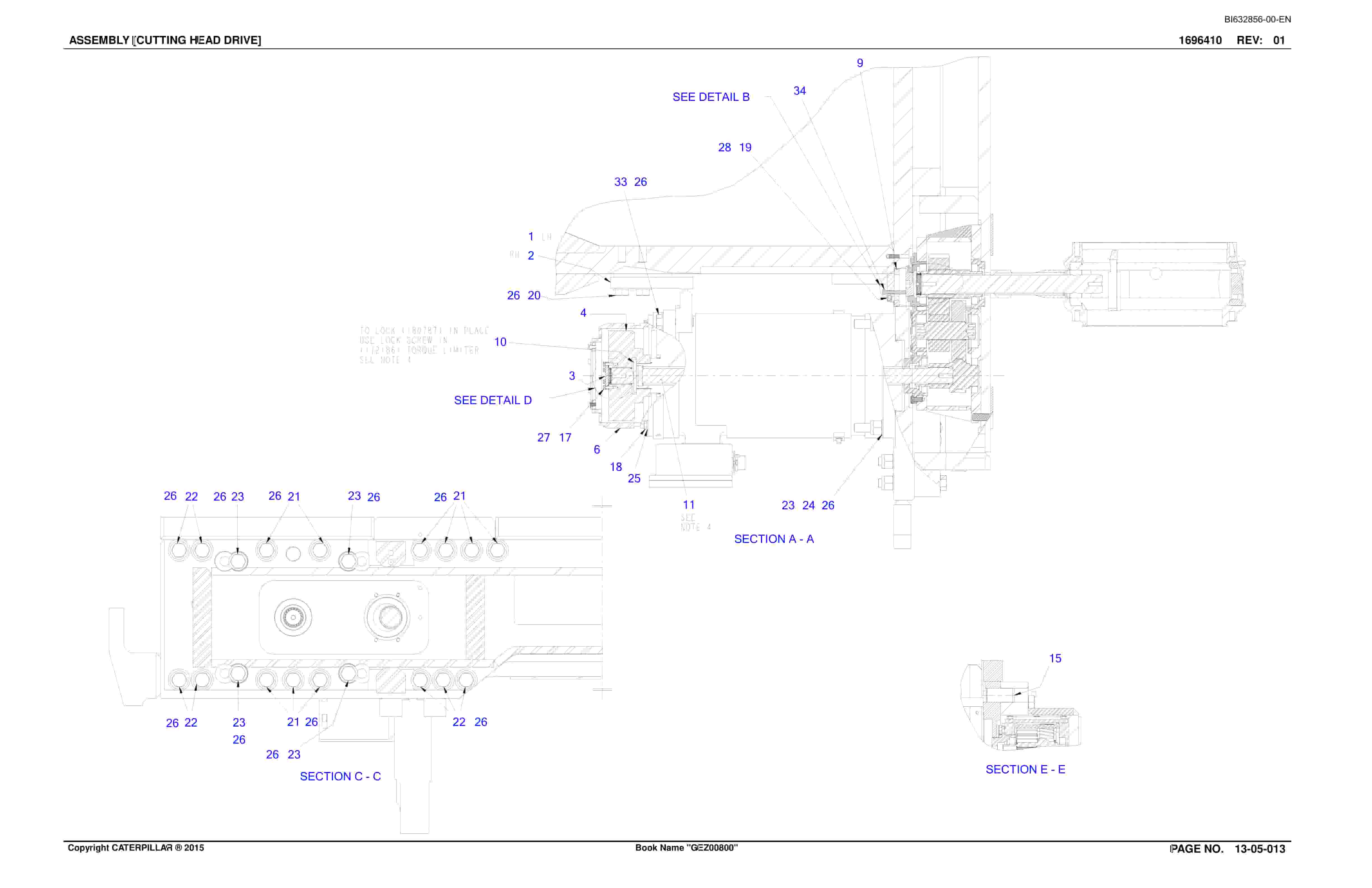 Caterpillar CM340 Continuous Miner Parts Catalog BI632856-2