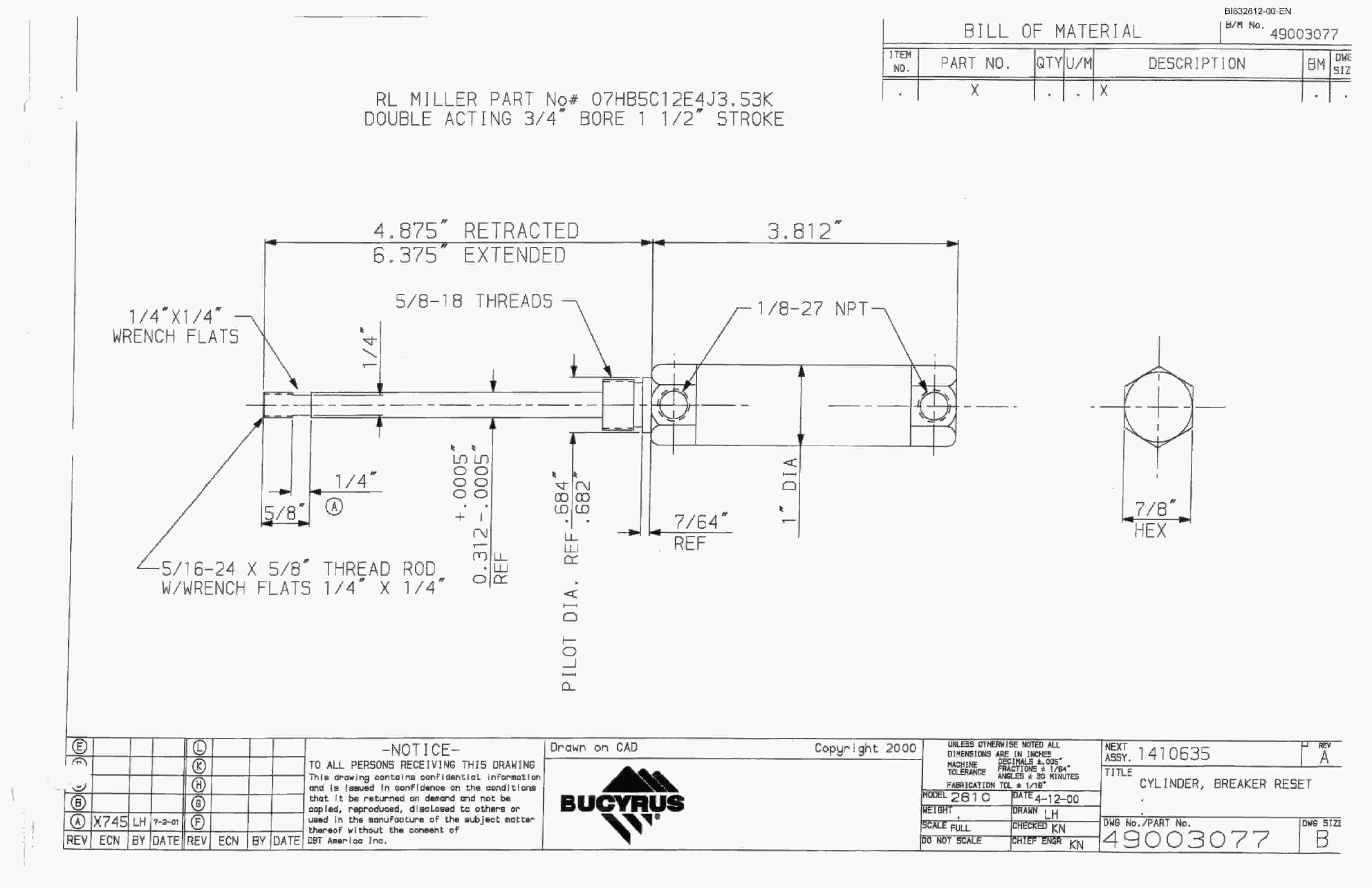 Caterpillar Dash Two Miner Parts Catalog BI632812-2