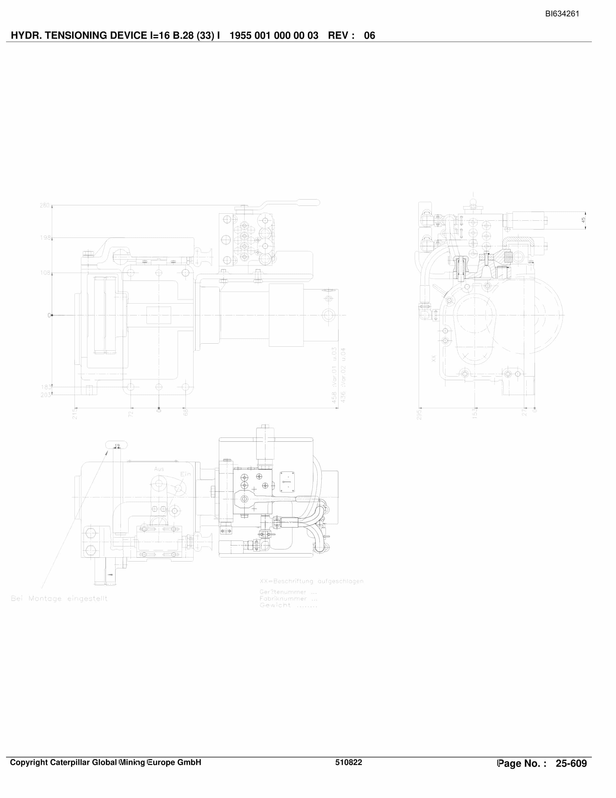 Caterpillar DATONG MAJIALIANG III Shearer System Parts Manual BI634261-4