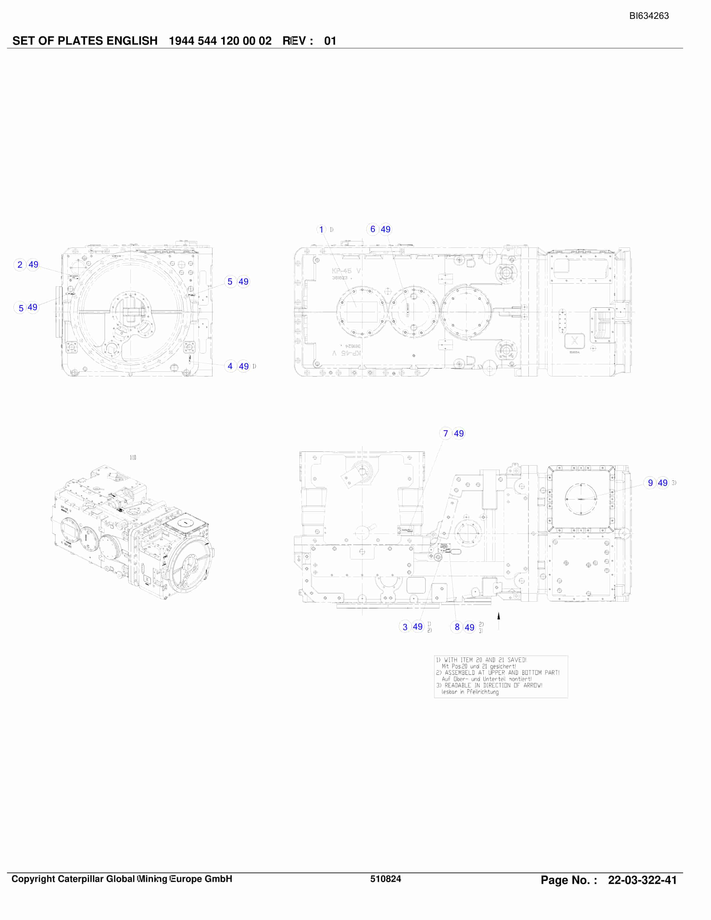 Caterpillar DATONG TASHAN 6 LTCC Parts Manual BI634263-3