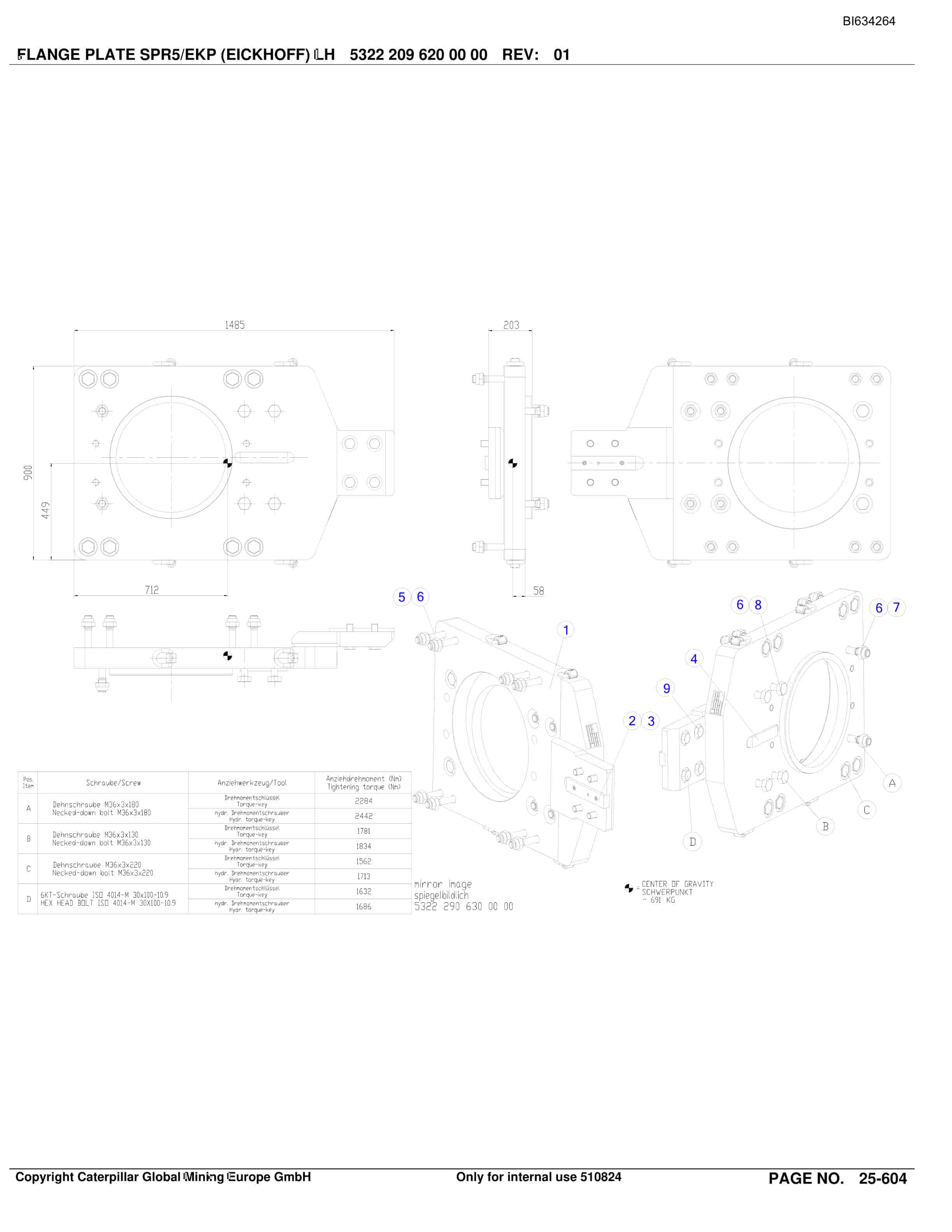 Caterpillar DATONG TASHAN 6 LTCC Parts Manual BI634264-4