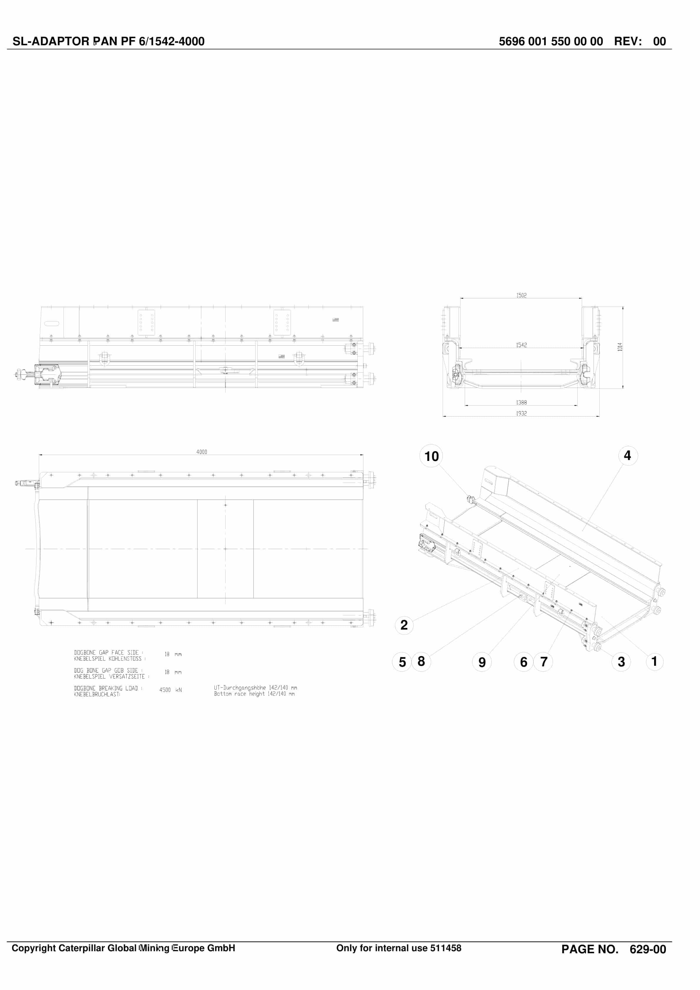 Caterpillar DATONG TASHAN 6, Stationary BSL Parts Manual 0010463600-2