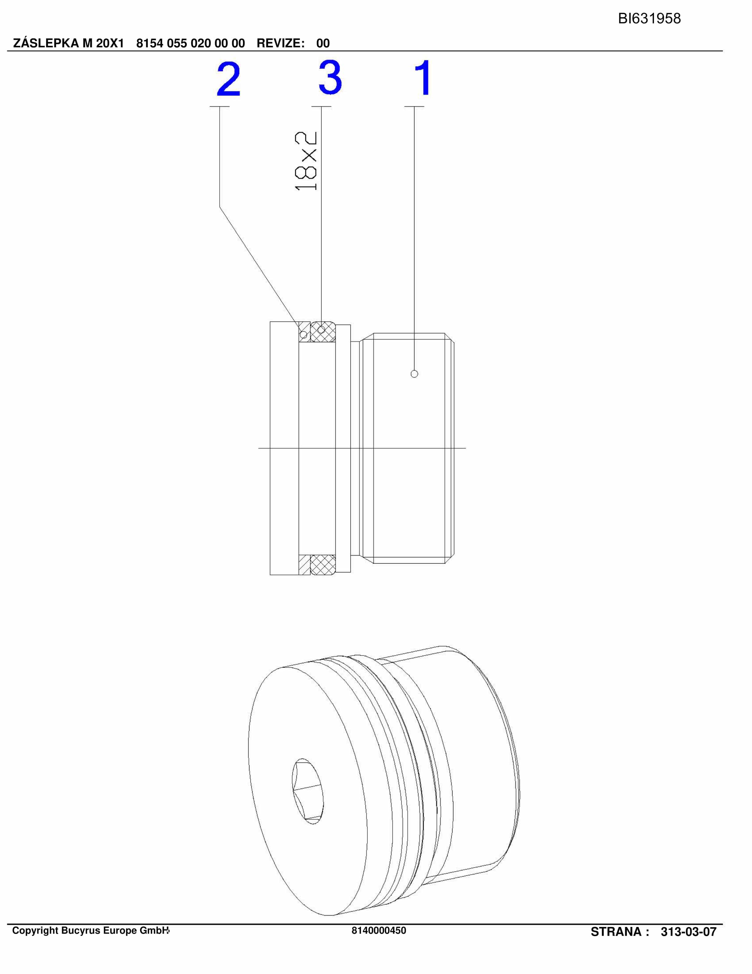 Caterpillar D.DARKOV, KOMB.DOPR.PF6-1042 Parts Manual BI631958-3