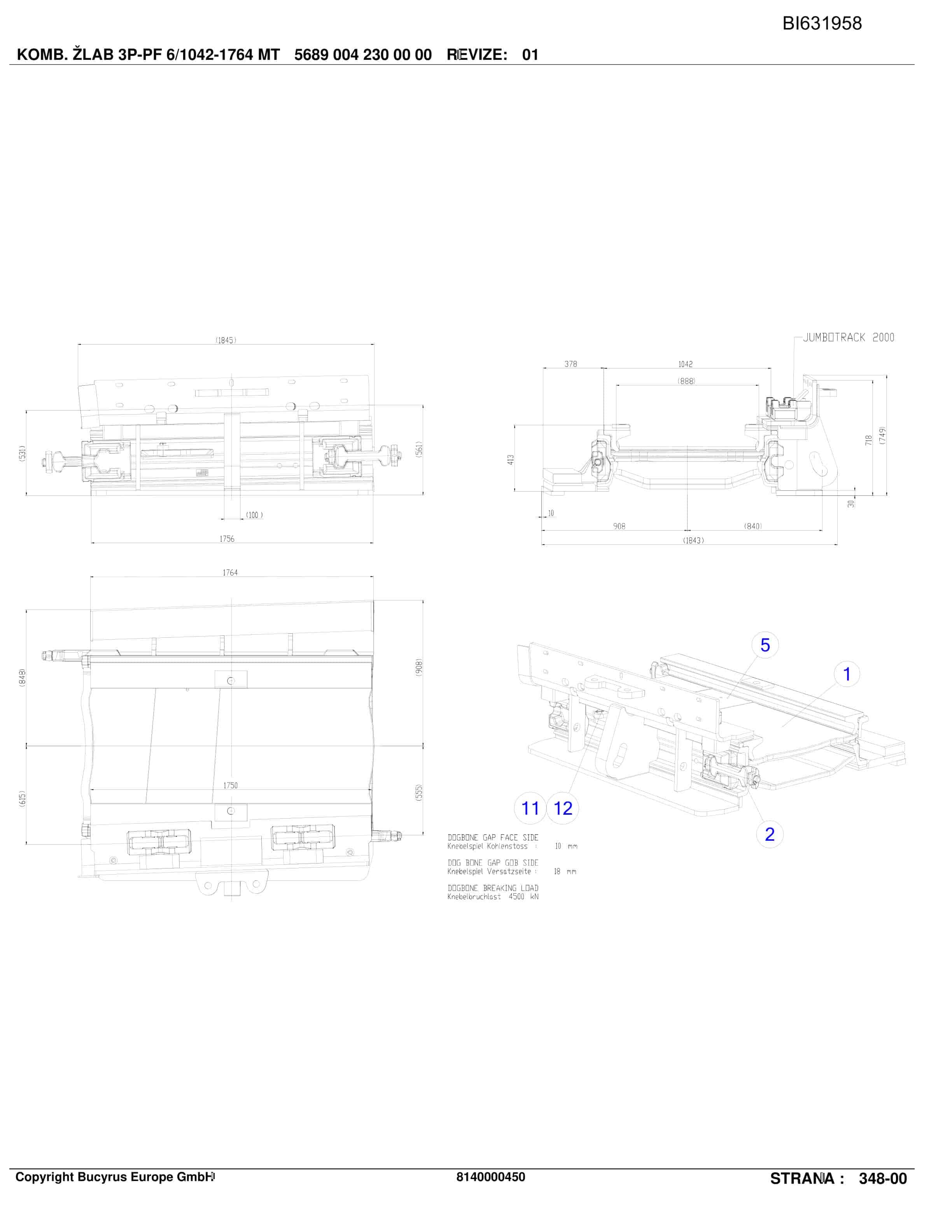 Caterpillar D.DARKOV, KOMB.DOPR.PF6-1042 Parts Manual BI631958-5
