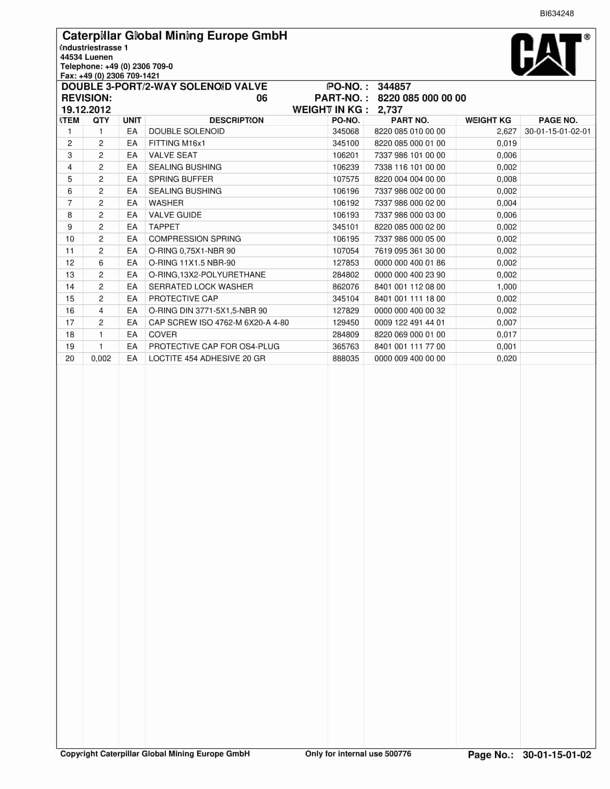Caterpillar DONGYI XINYAN Plow System Parts Manual BI634248-3