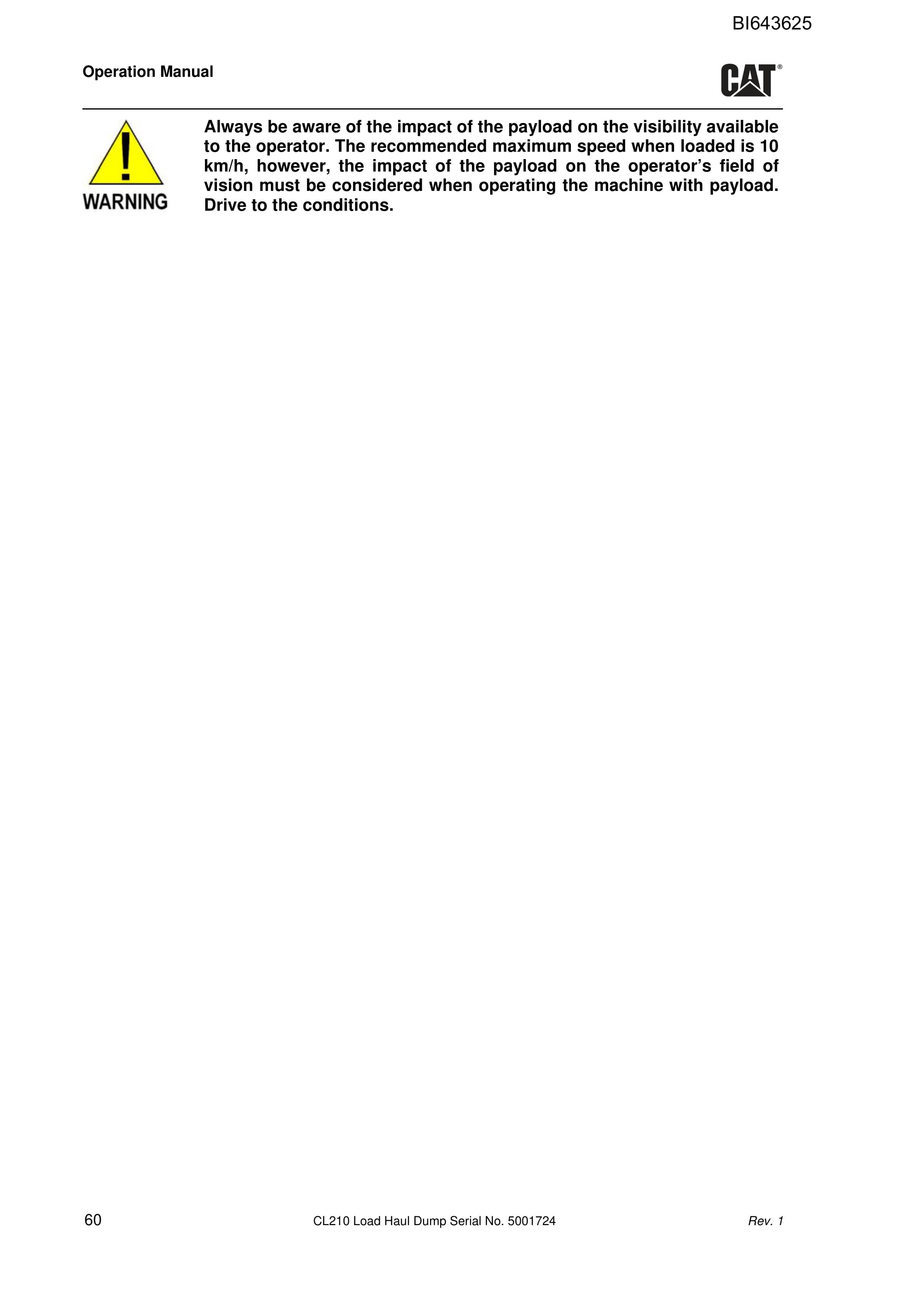 Caterpillar FBL-10 (CL210) Load Haul Dump Operation Manual BI643625 3 Caterpillar FBL-10 (CL210) Load Haul Dump Operation Manual BI643625 - Image 3