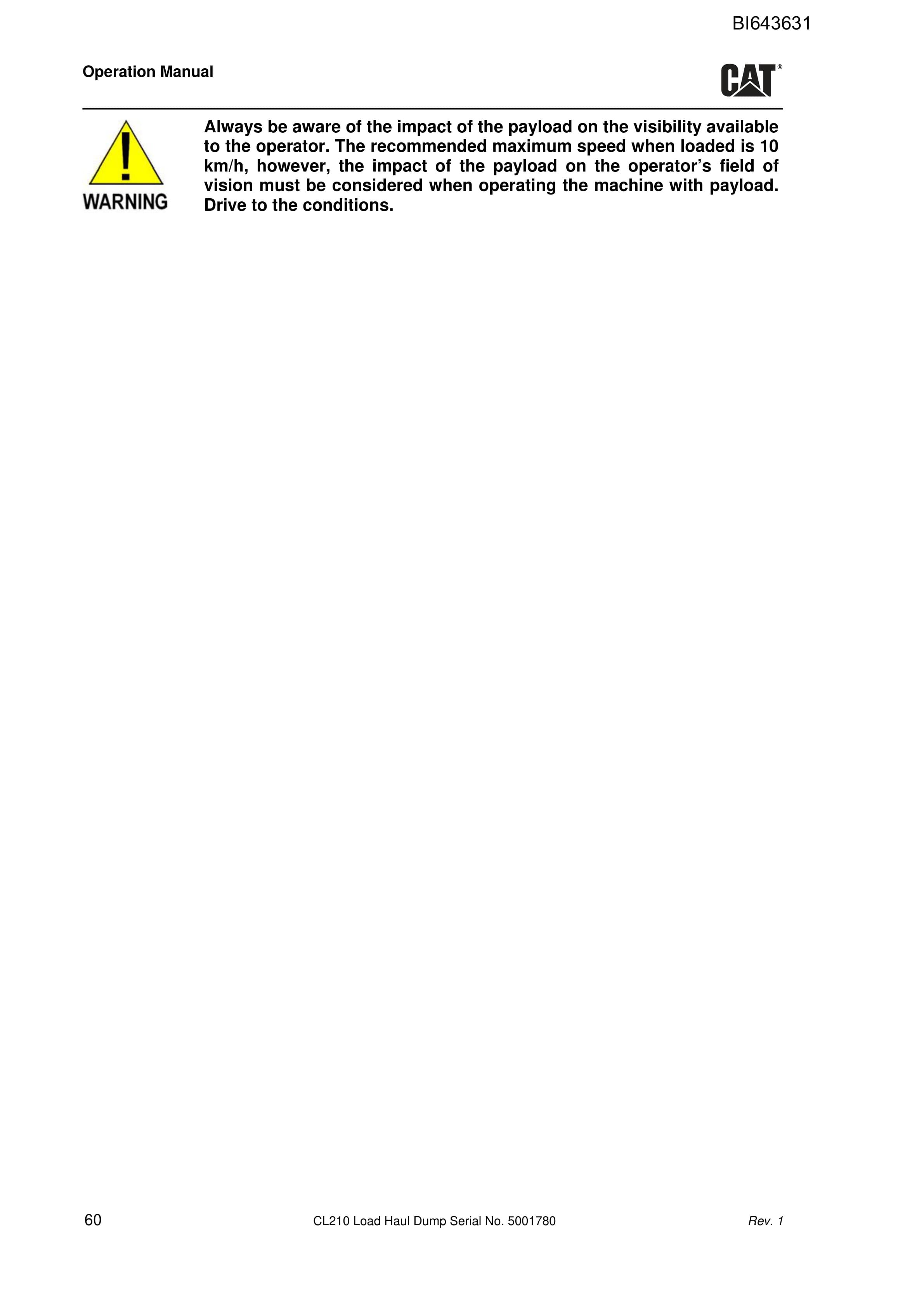 Caterpillar FBL-10 (CL210) Load Haul Dump Operation Manual BI643631 3 Caterpillar FBL-10 (CL210) Load Haul Dump Operation Manual BI643631 - Image 3