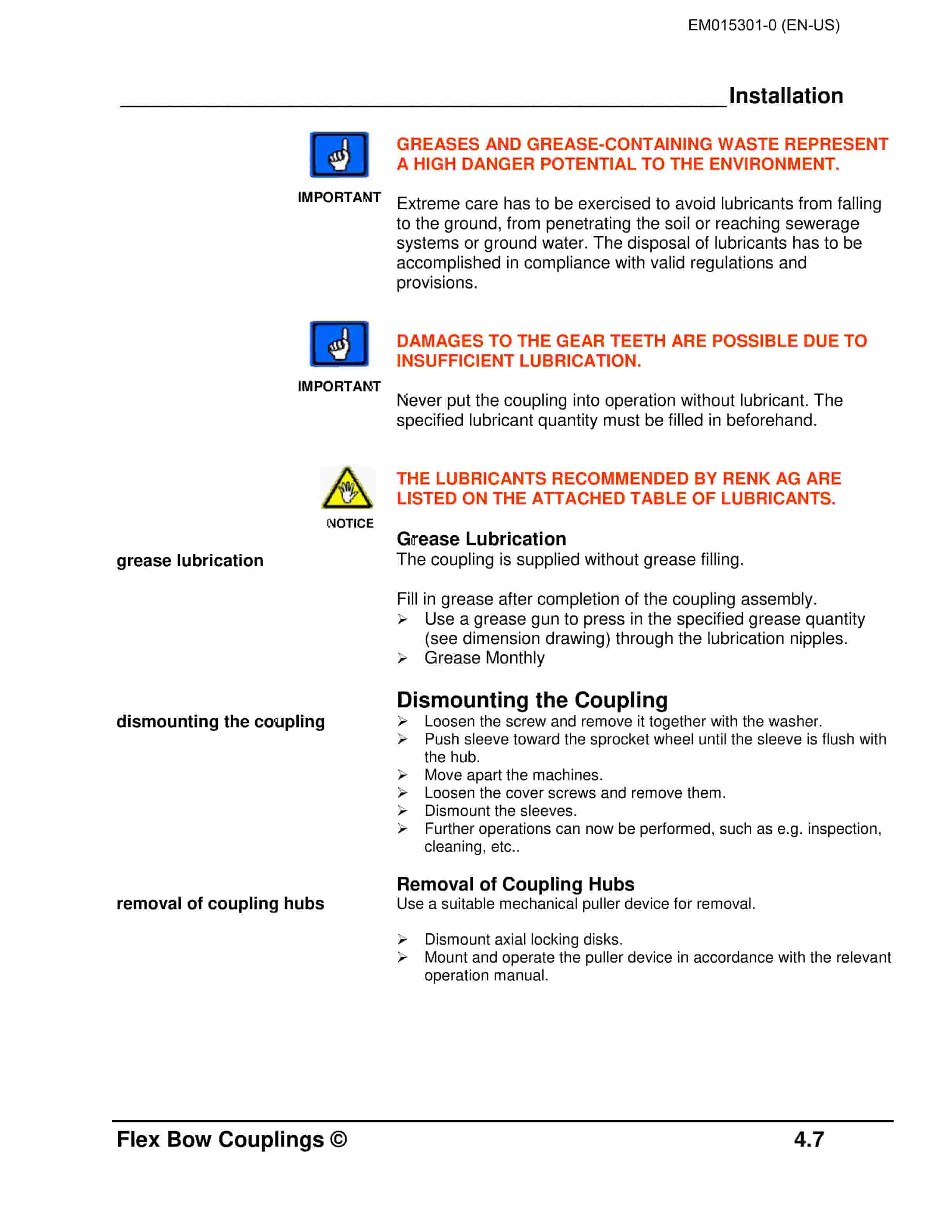 Caterpillar Flex Bow (Muff) Couplings Operation And Maintenance Manual EM015301-0-3