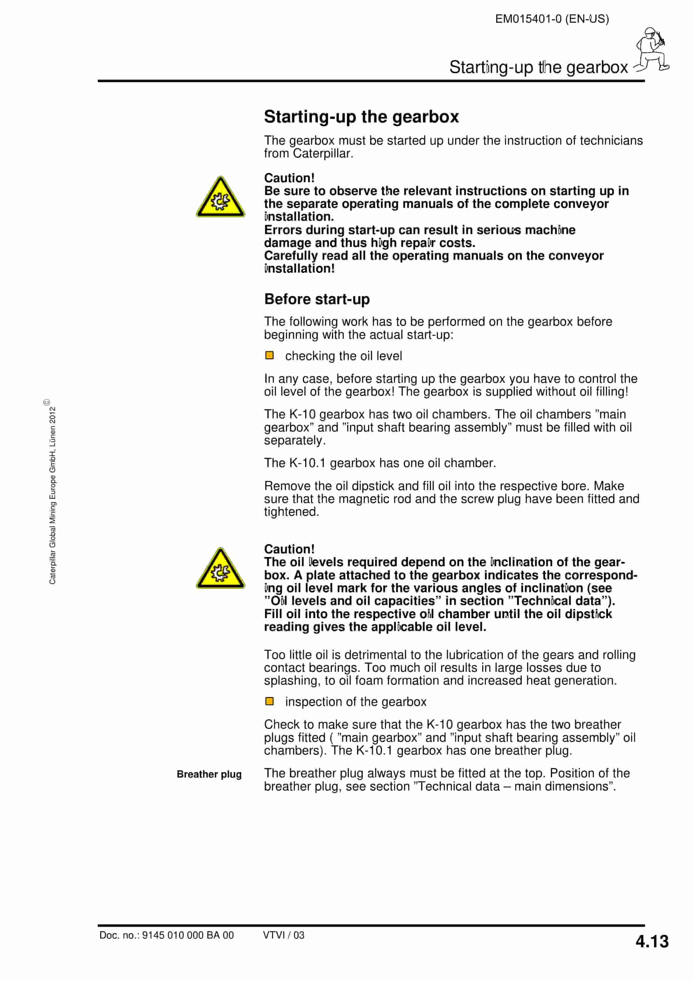 Caterpillar Gearbox Operation And Maintenance Manual EM015401-0-2