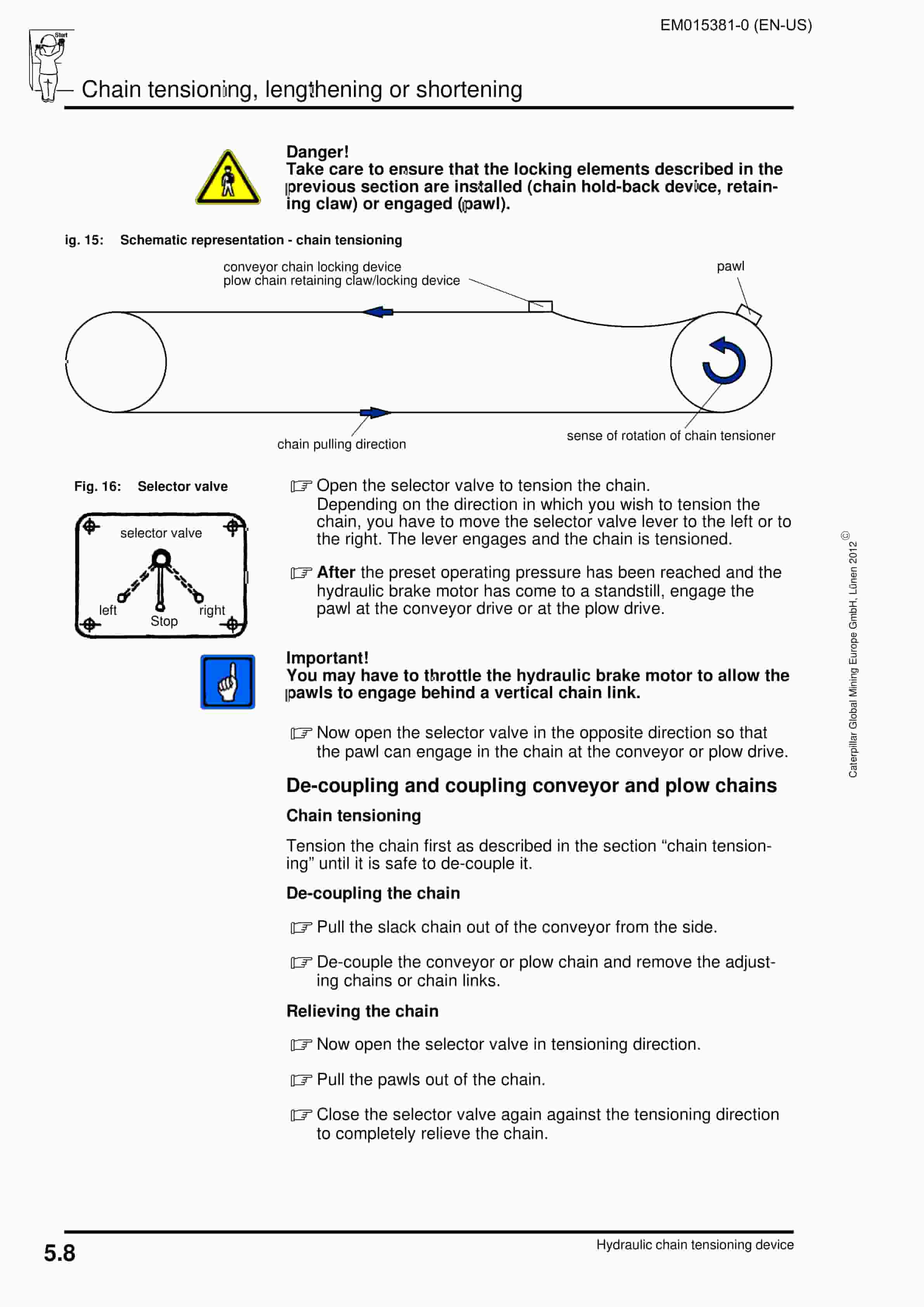 Caterpillar Hydraulic Chain Tensioning Device Operation And Maintenance Manual EM015381-0-2
