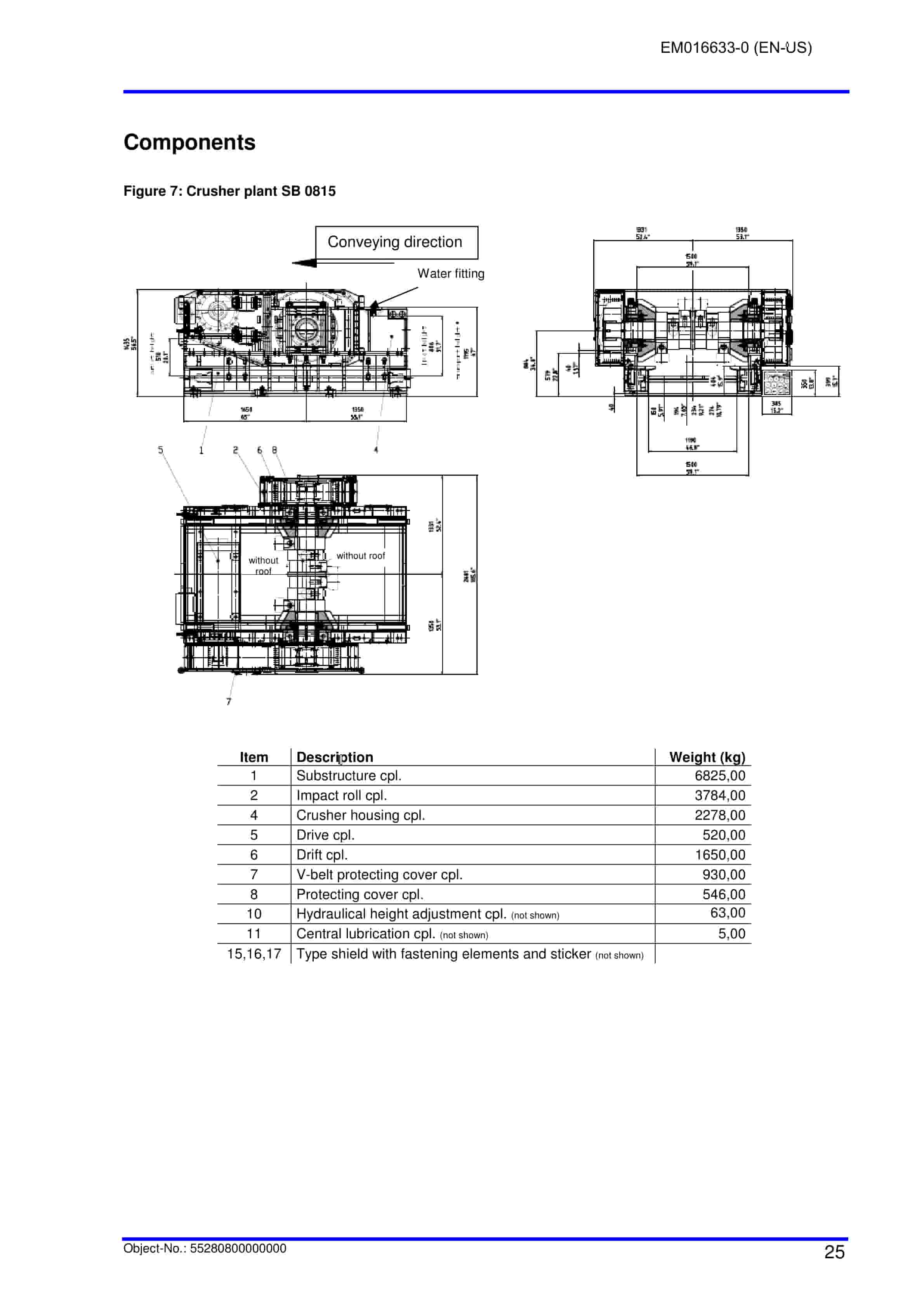 Caterpillar Impact Roll Crusher SB 0815 Parts Manual EM016633-0-2