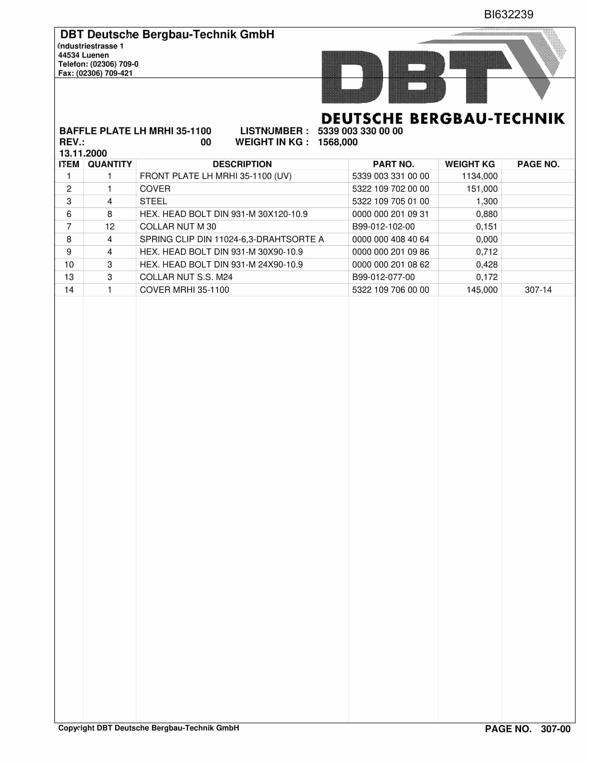 Caterpillar KUSHIRO P2 Face Conveyor-Beam Stage Loader PF4-1132 Parts Manual BI632239-4