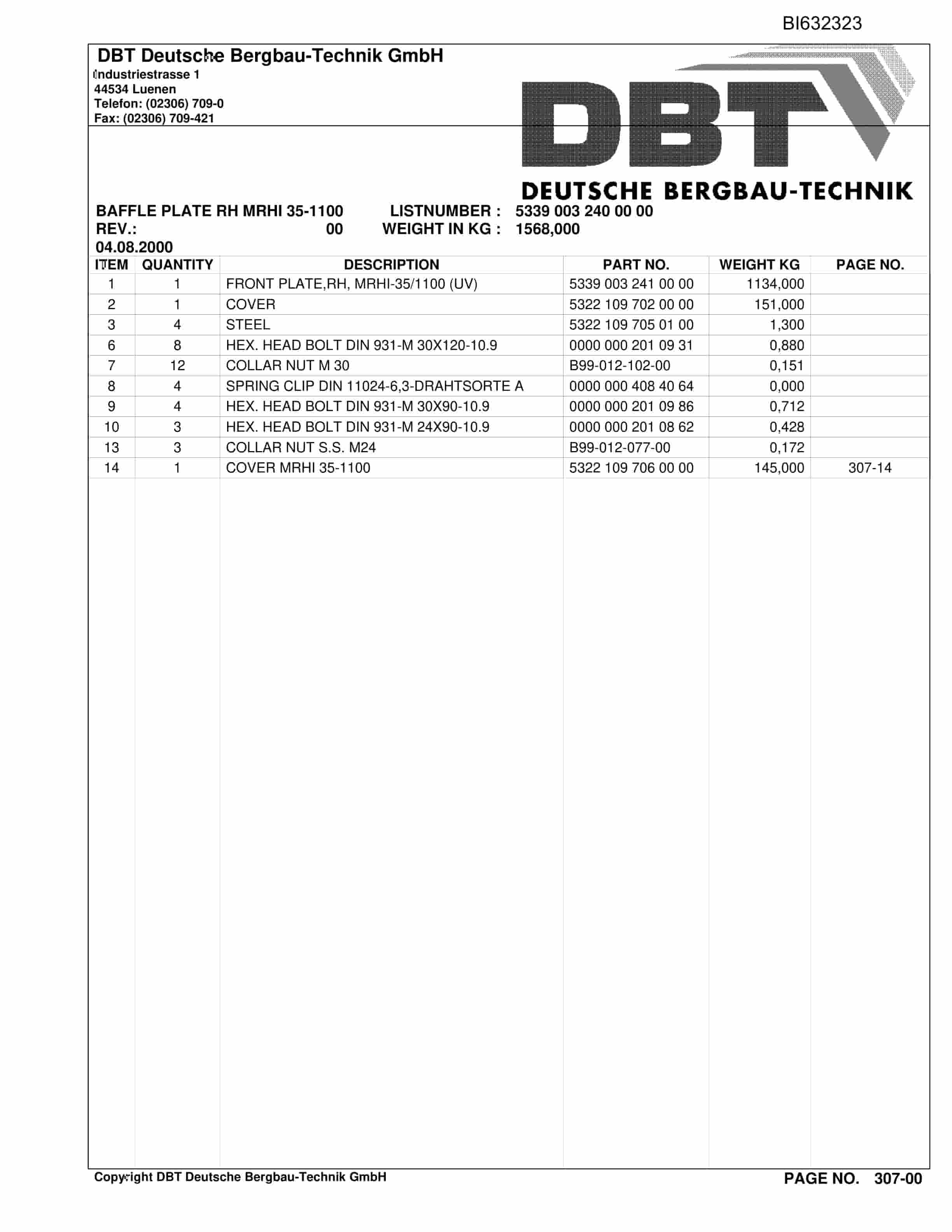 Caterpillar KUSHIRO P2 Face Conveyor-Beam Stage Loader PF4-1132 Parts Manual BI632323-4