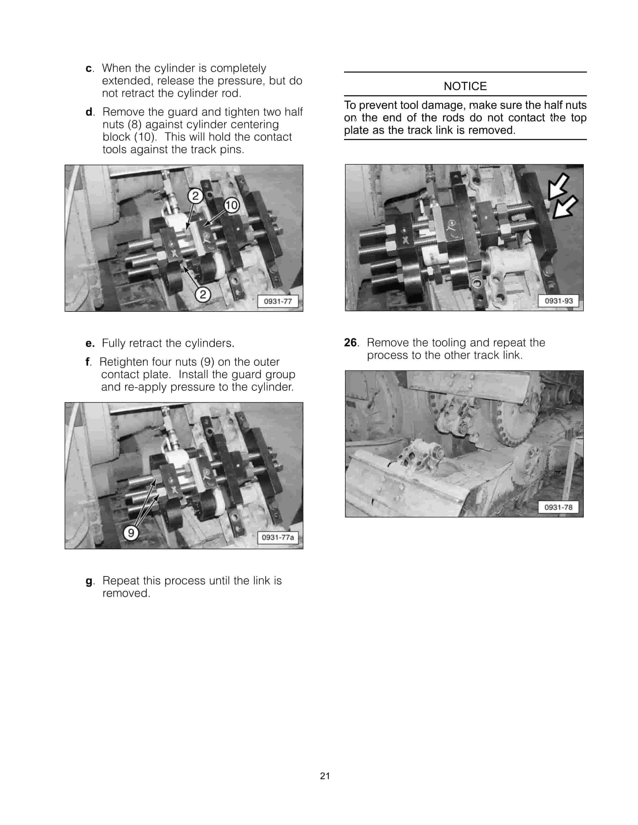 Caterpillar Large 267-2107 Multi-Pitch SystemOne Track Press Tool Tool Operating Manual NEHS0931-01-2