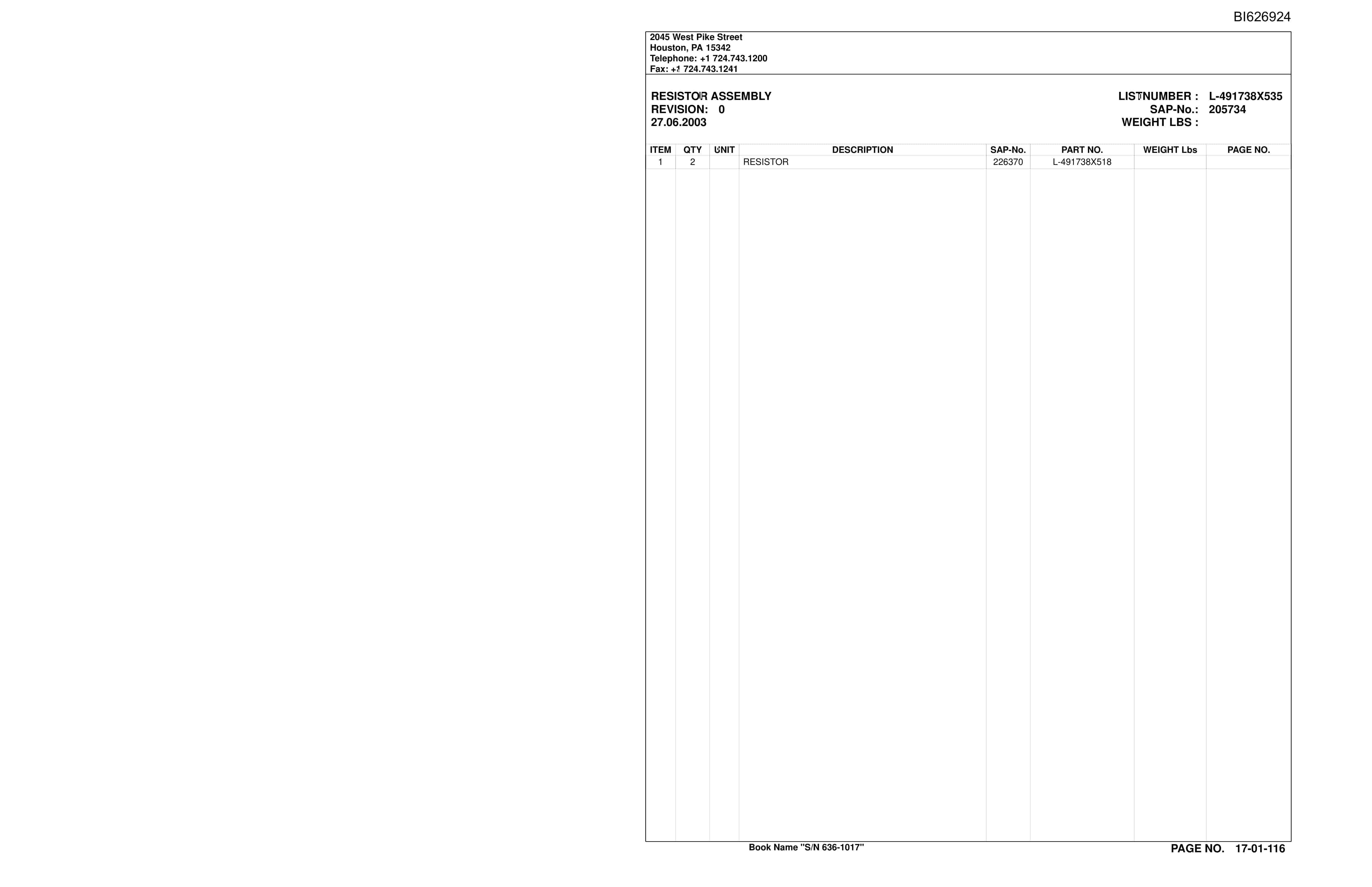 Caterpillar LE-37829 Consol Pennsylvanial Coal Parts Manual BI626924-2