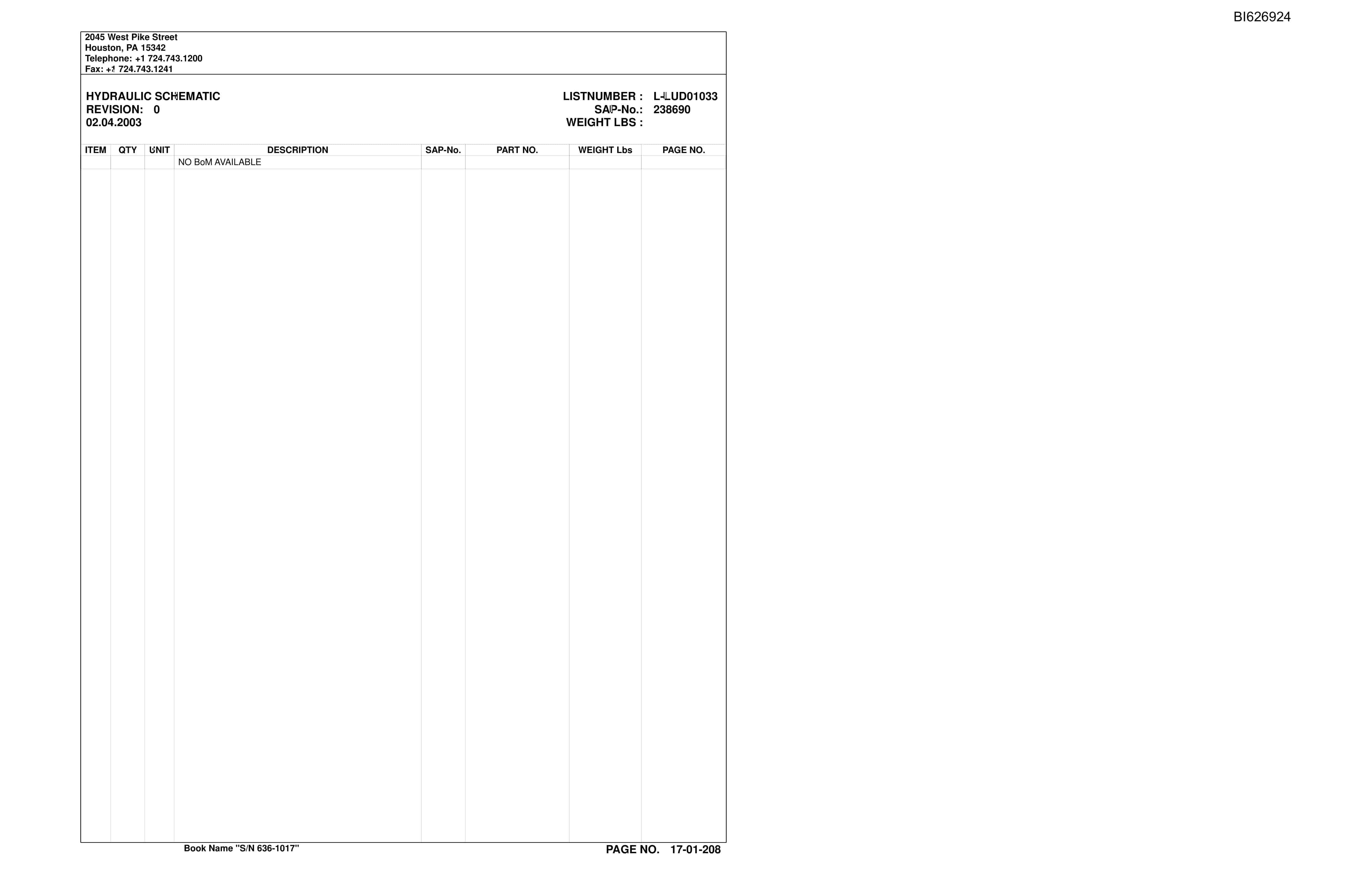 Caterpillar LE-37829 Consol Pennsylvanial Coal Parts Manual BI626924-3