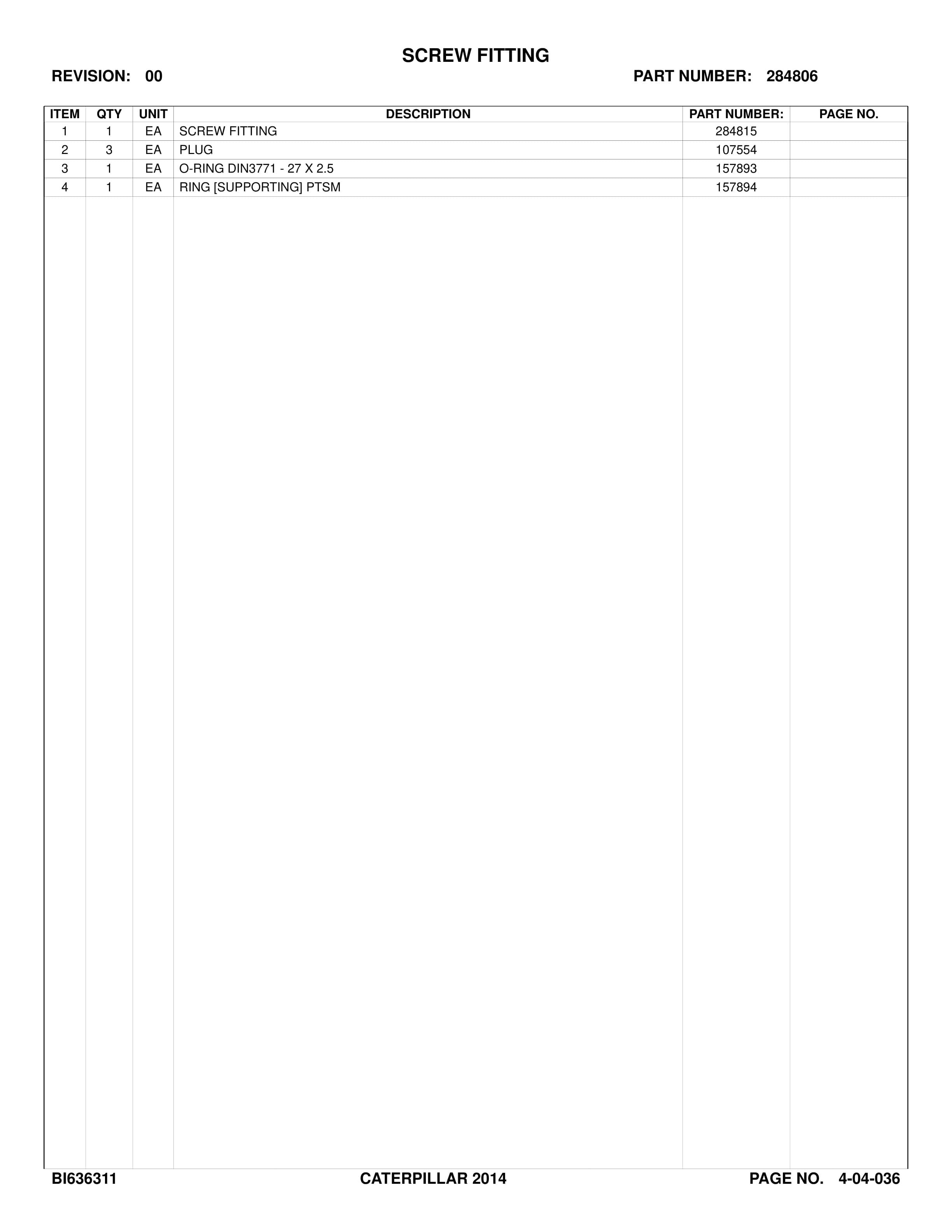 Caterpillar Longwall System Parts Catalog BI636314-3