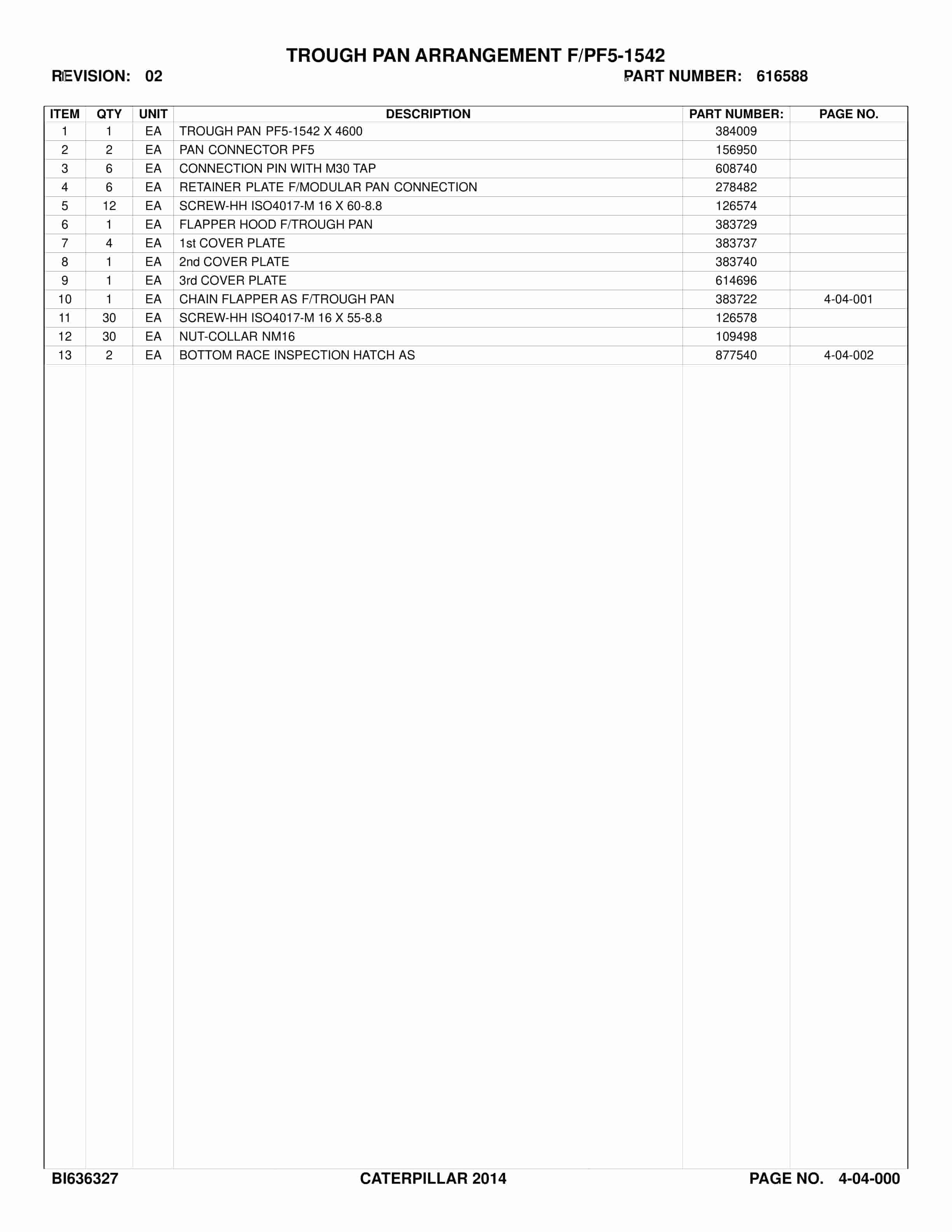 Caterpillar Longwall System Parts Catalog BI636329-2