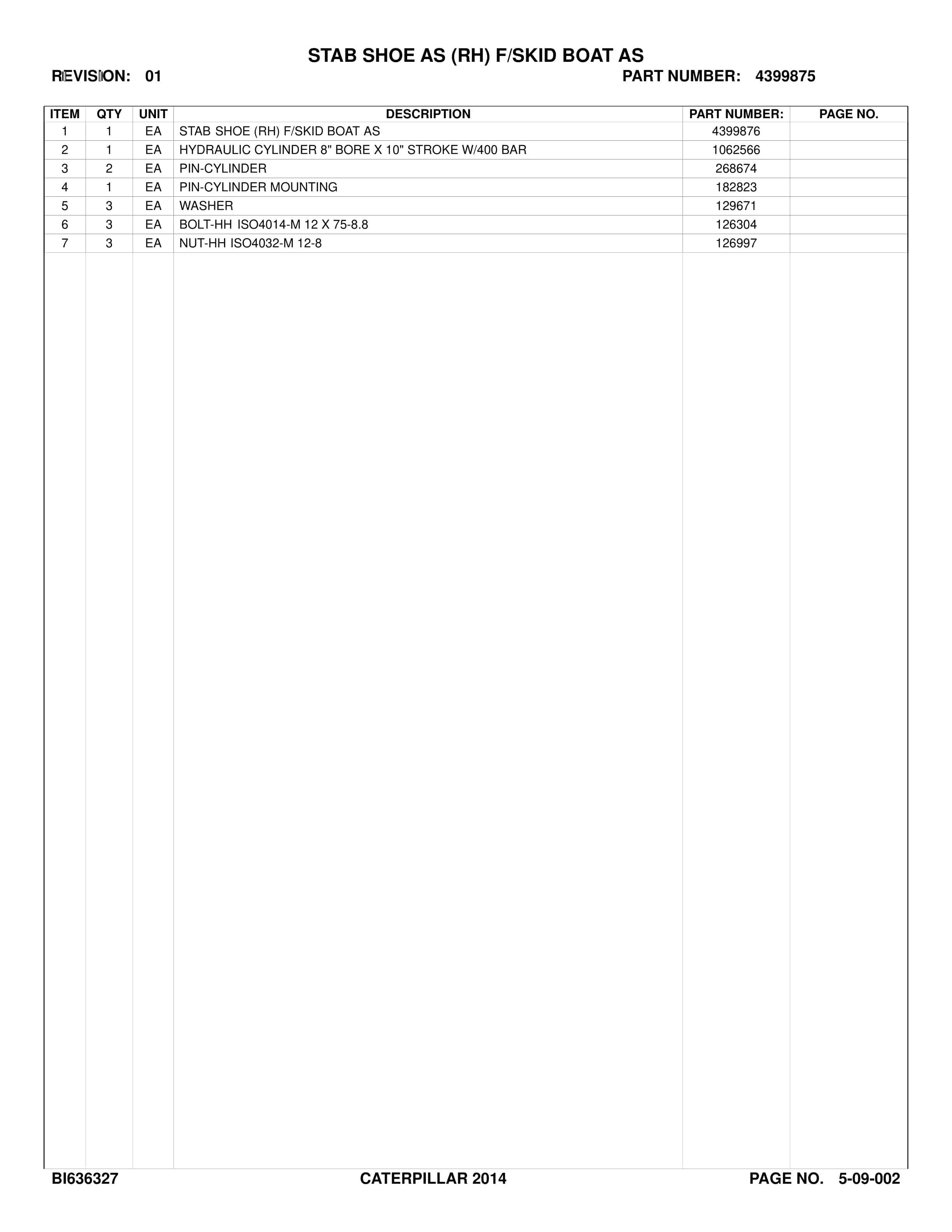 Caterpillar Longwall System Parts Catalog BI636329-4