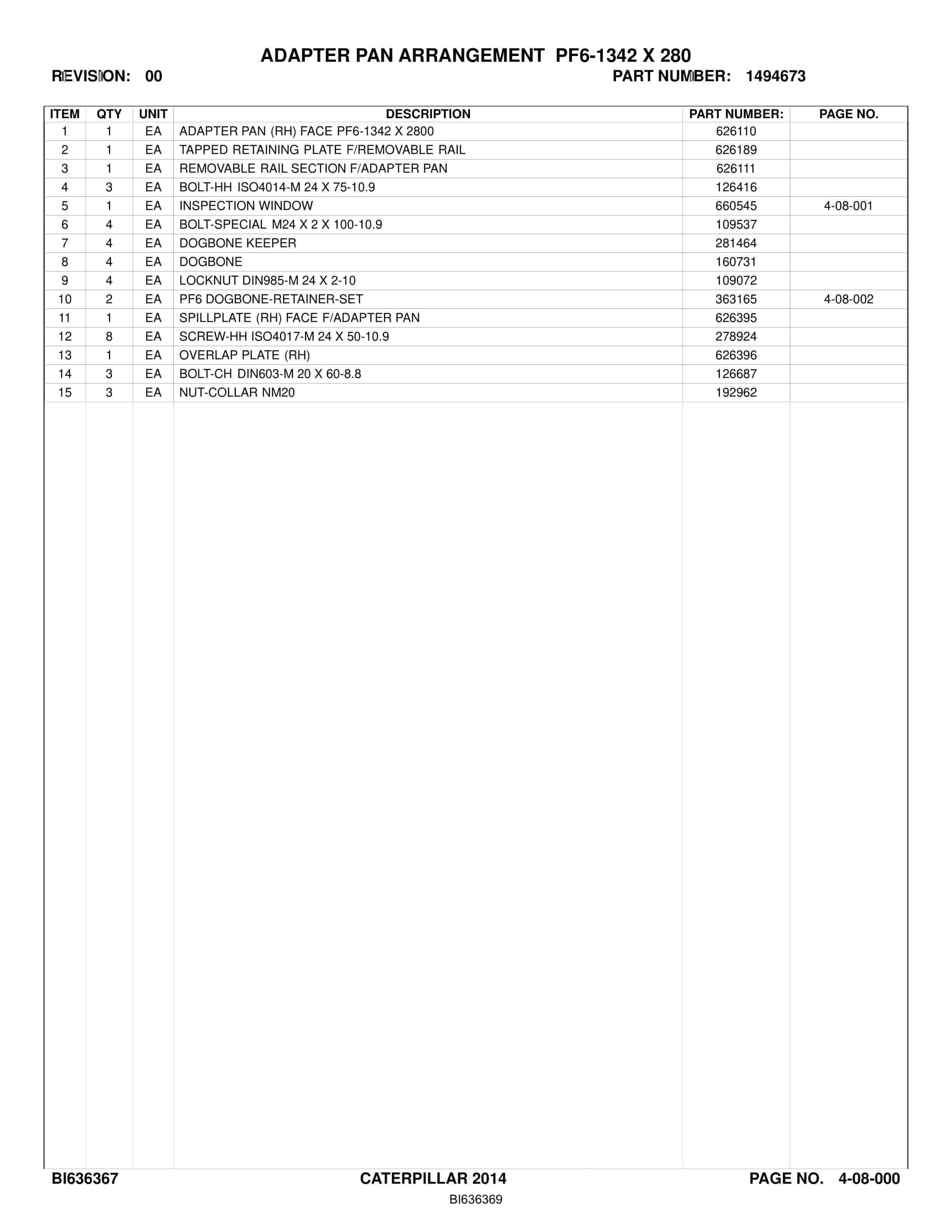 Caterpillar Longwall System Parts Catalog BI636369-3
