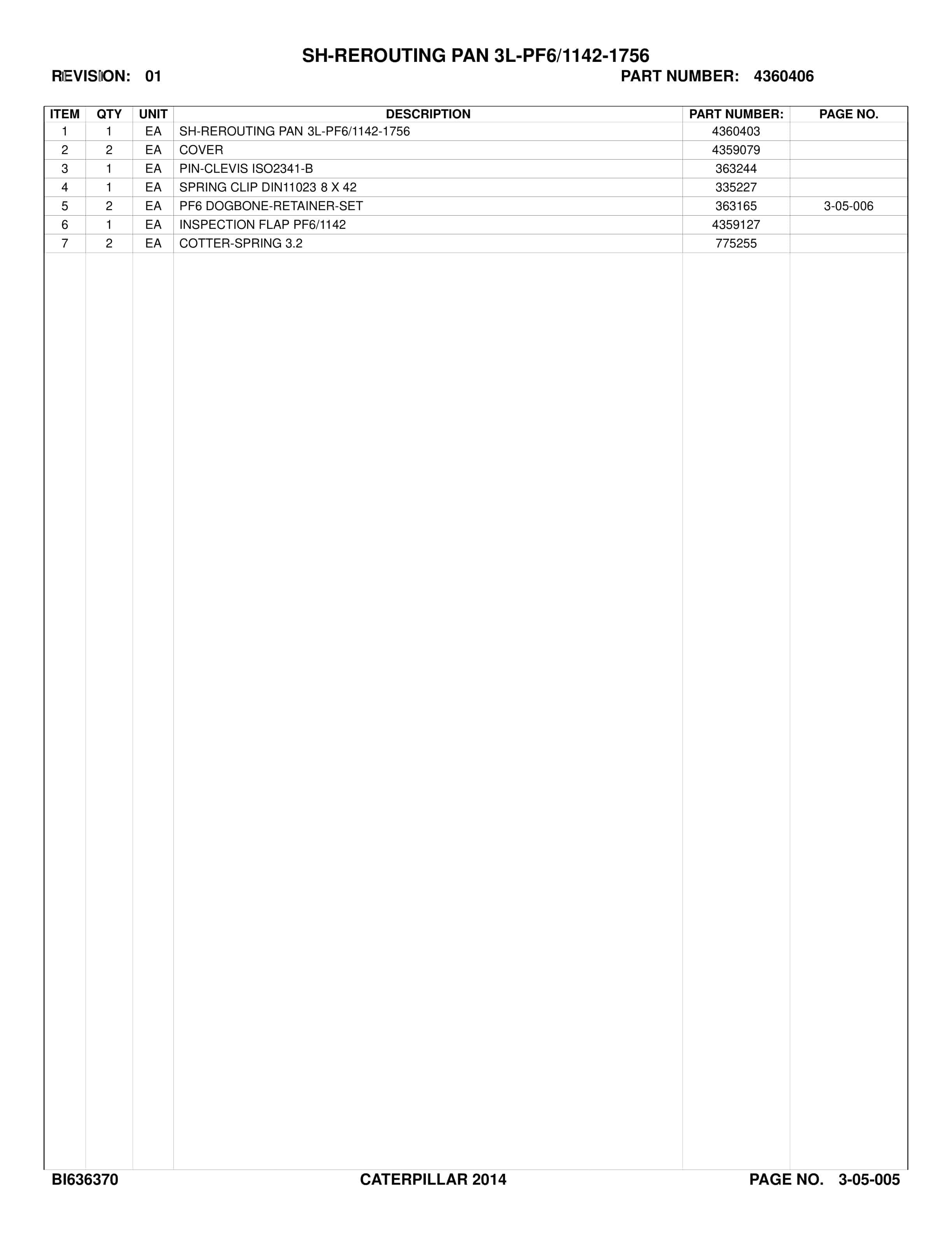 Caterpillar Longwall System Parts Catalog BI636370-4