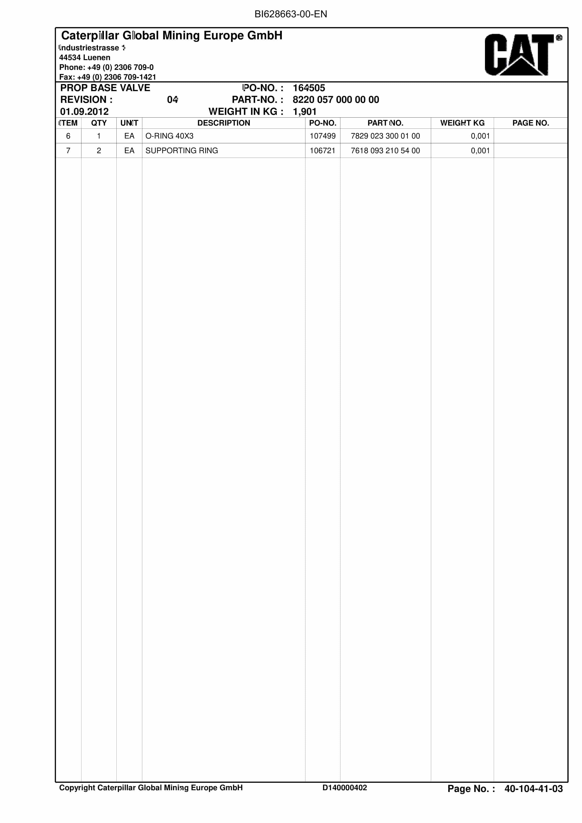 Caterpillar Longwall System Parts Manual BI628663-5