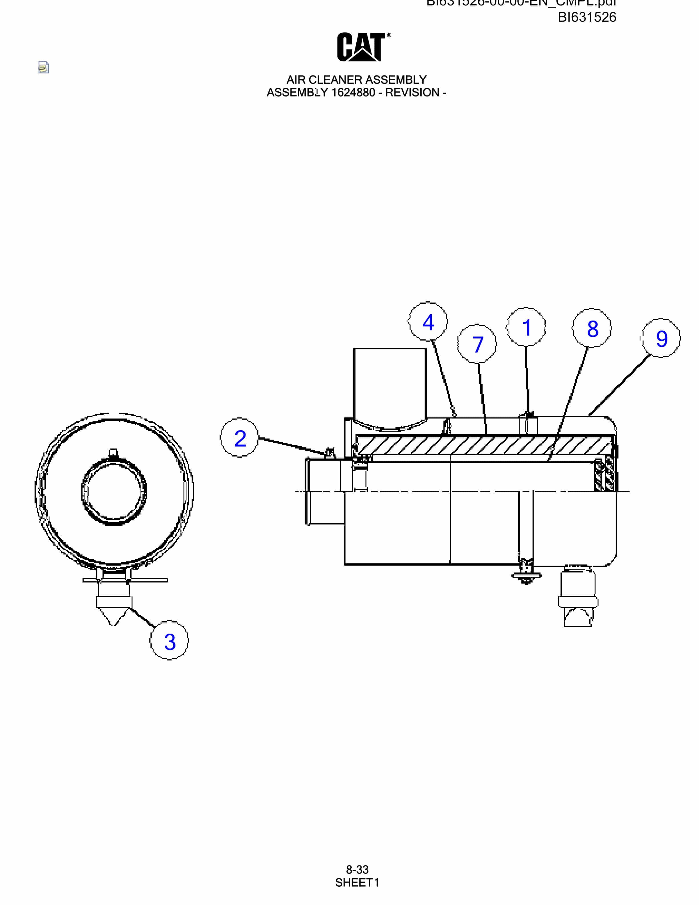 Caterpillar MD5125 Hydra Track Drill Parts Manual BI631526-4