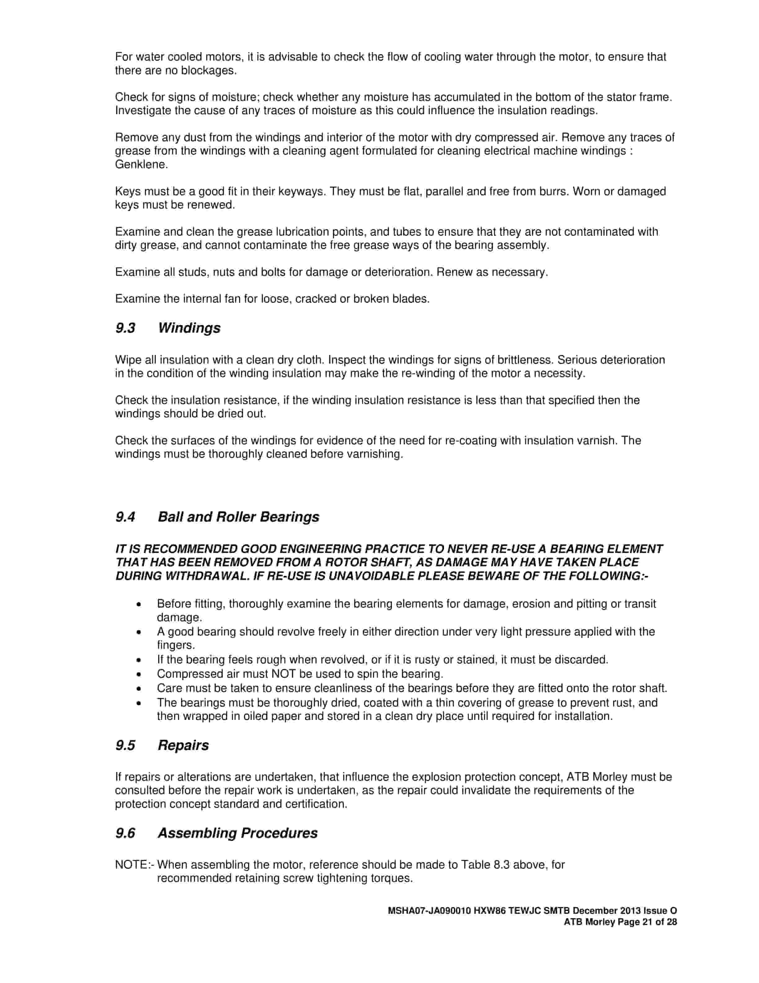 Caterpillar Morley Motor Operation And Maintenance Manual BI636372-2
