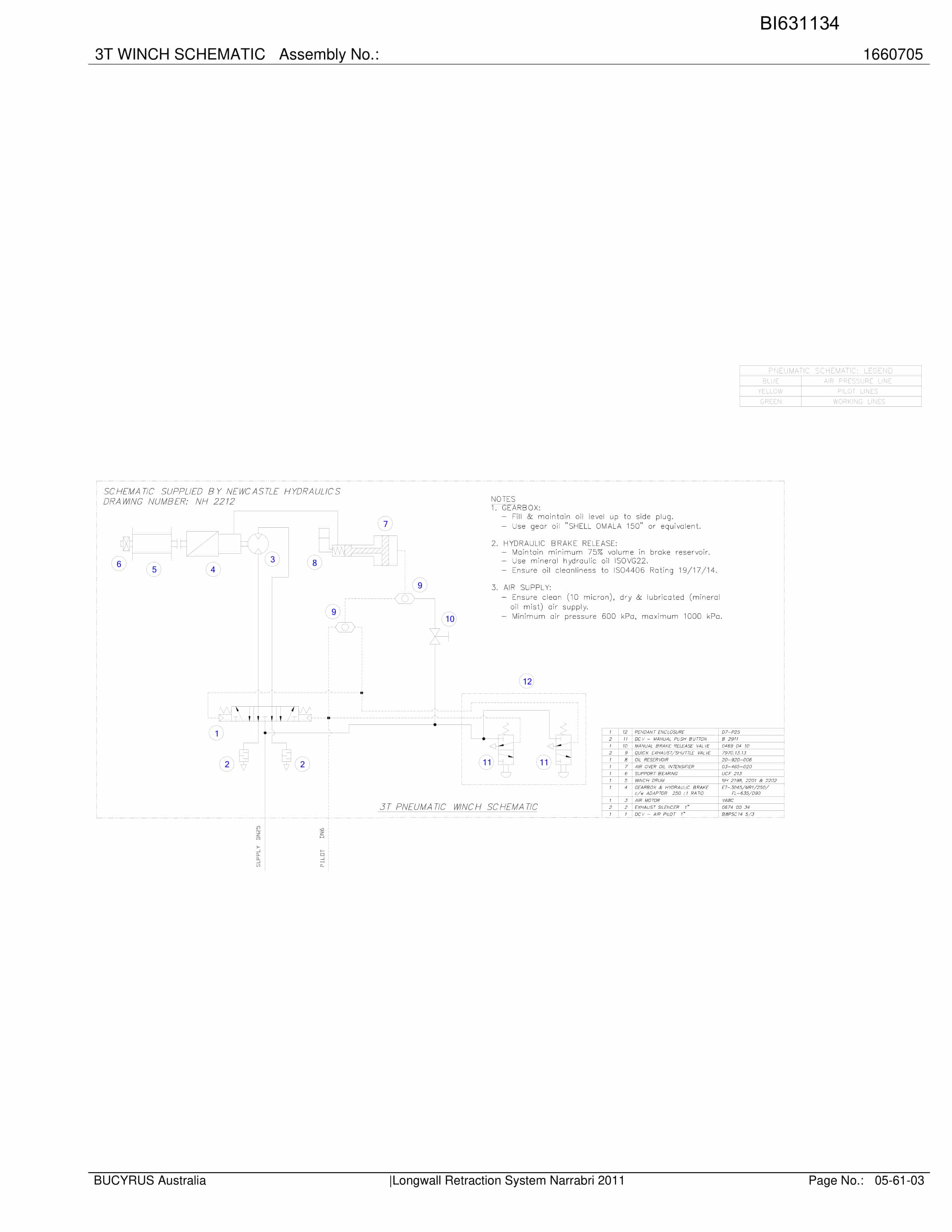 Caterpillar Narrabri Longwall Retraction System Parts Manual BI631134-5