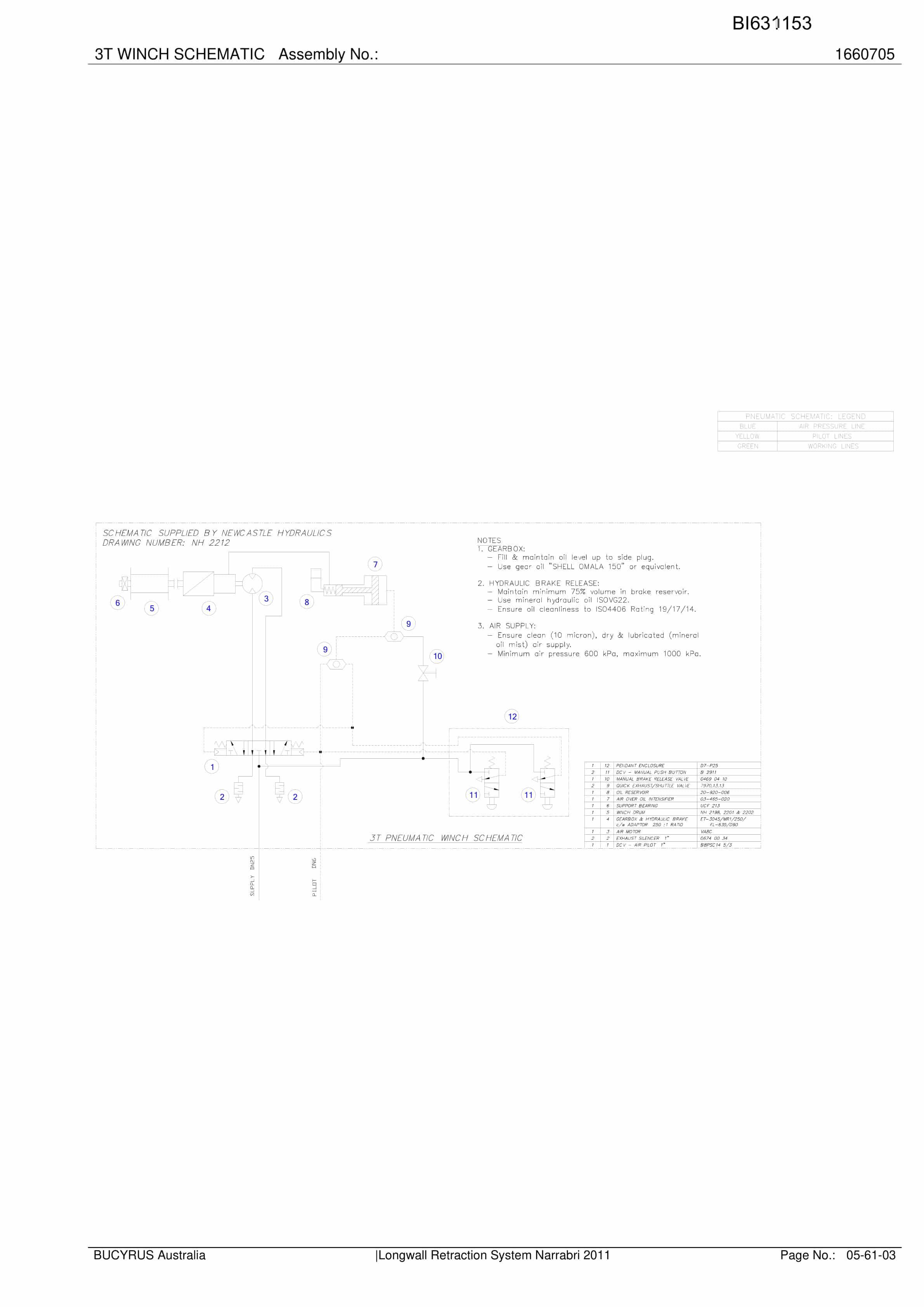 Caterpillar Narrabri Longwall Retraction System Parts Manual BI631153-5
