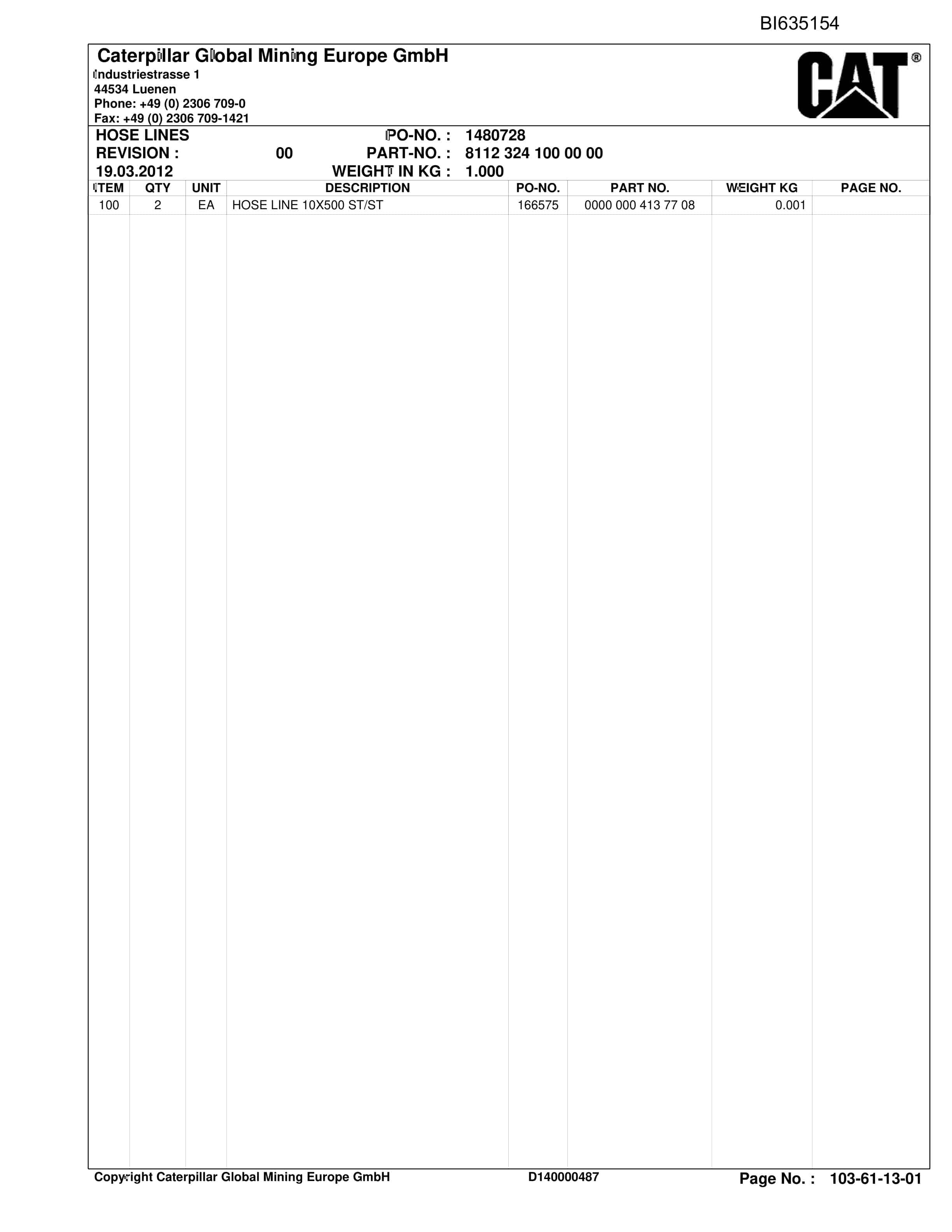 Caterpillar Narrabri Roof Support And Accessories Parts Manual BI635154-2