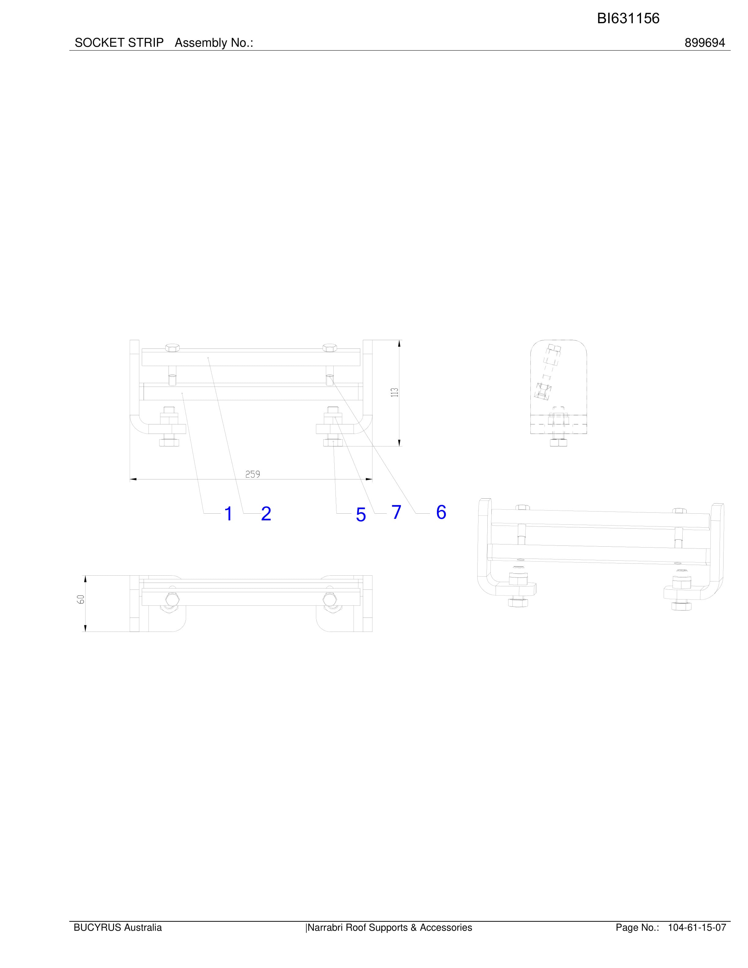 Caterpillar Narrabri Roof Supports And Accessories Parts Manual BI631156-4