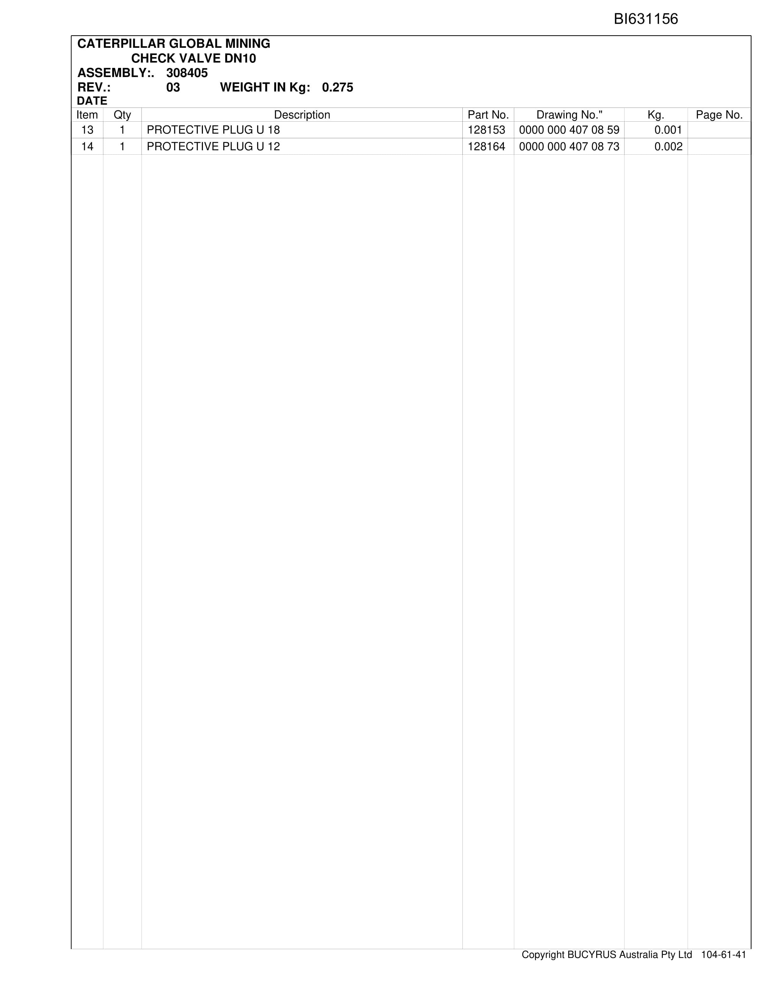 Caterpillar Narrabri Roof Supports And Accessories Parts Manual BI631156-5