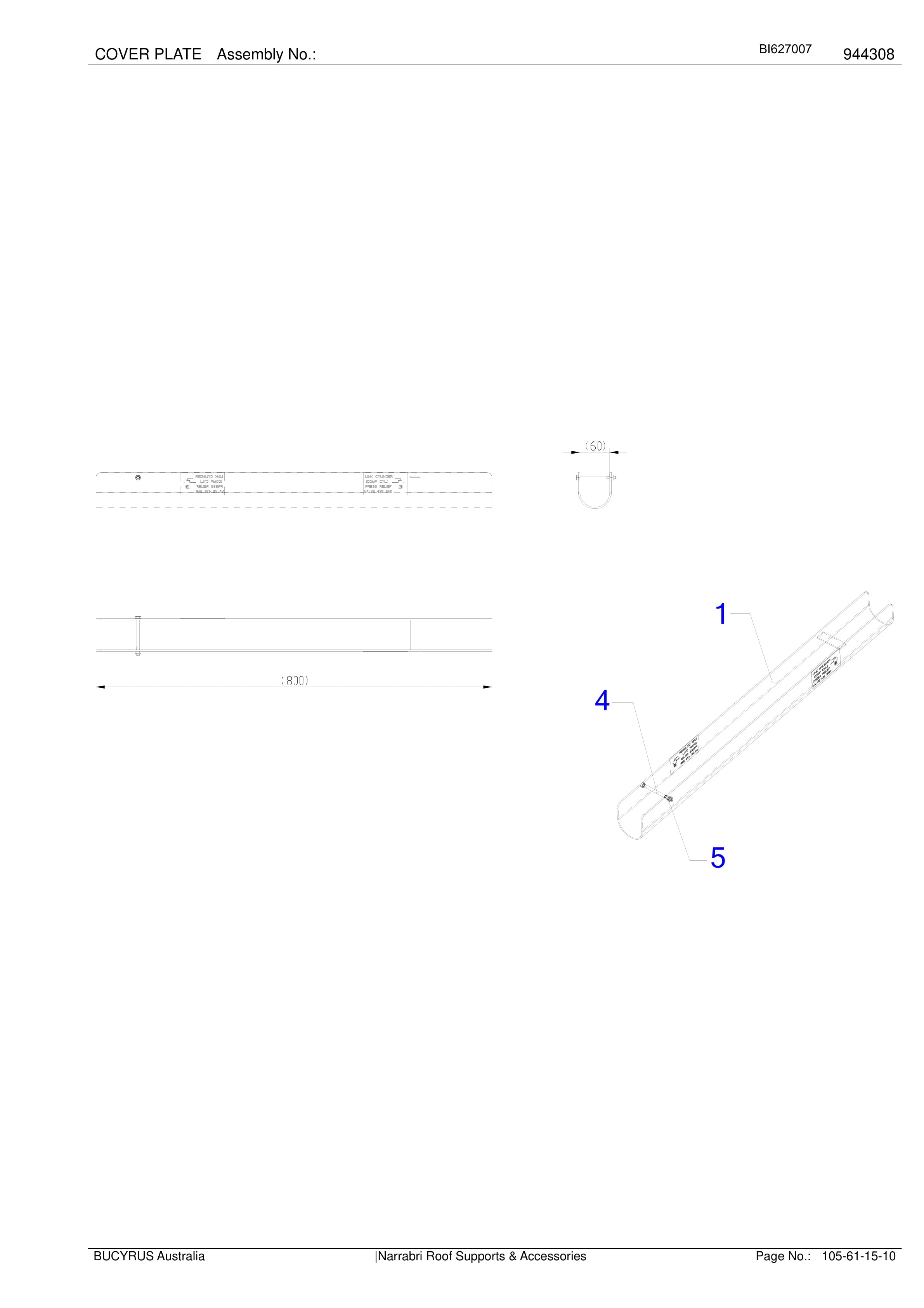 Caterpillar Narrabri Roof Supports Parts Manual BI627007-5