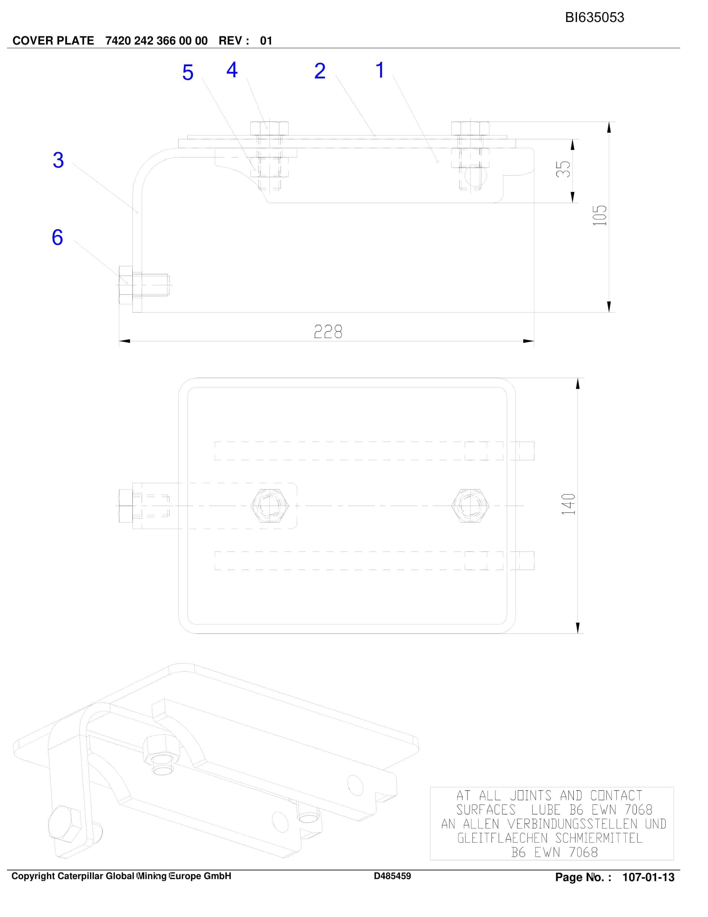 Caterpillar North GOONYELLA Roof Support A. ACC Parts Manual BI635053-4