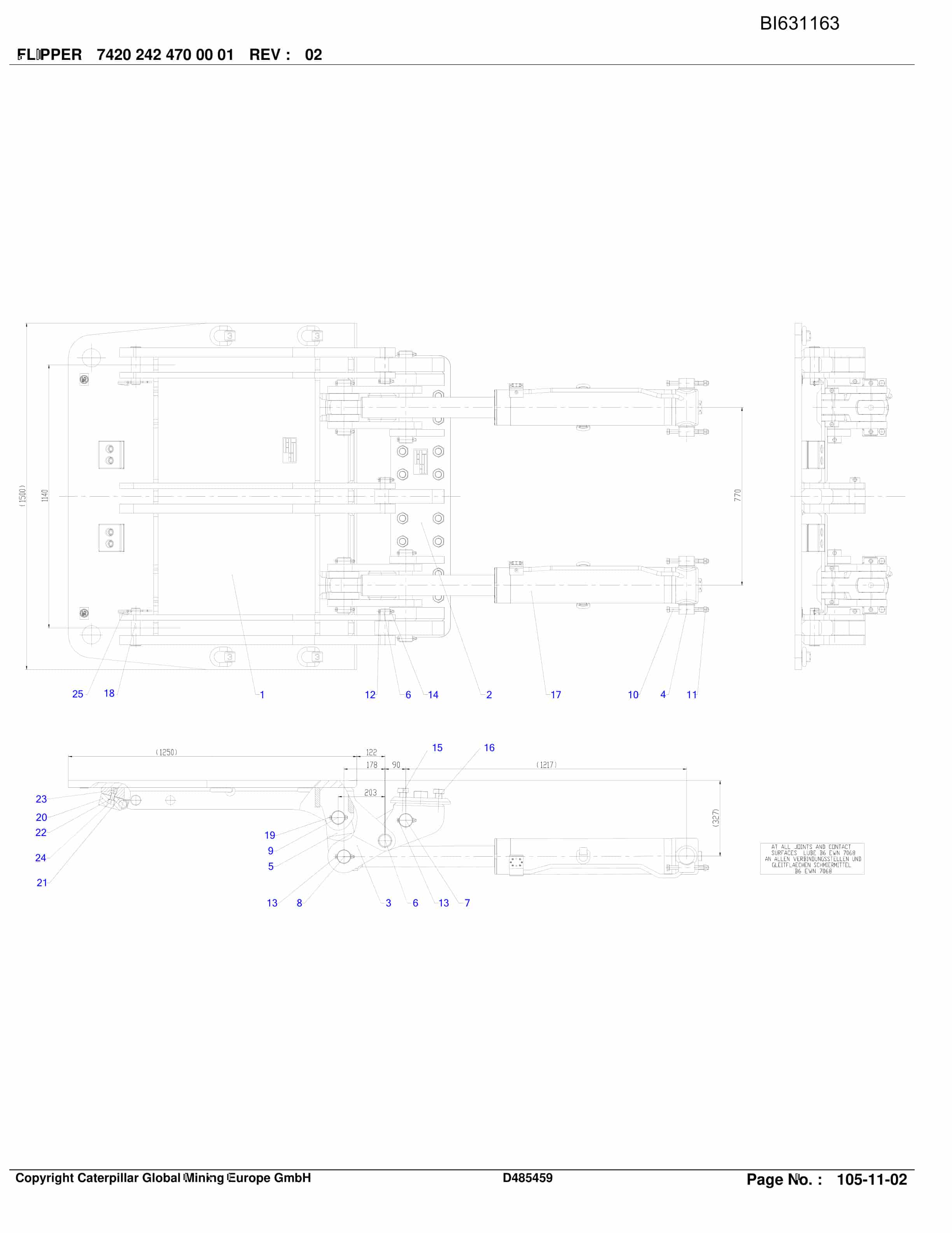 Caterpillar North Goonyella Roof Support Parts Manual BI631163-2