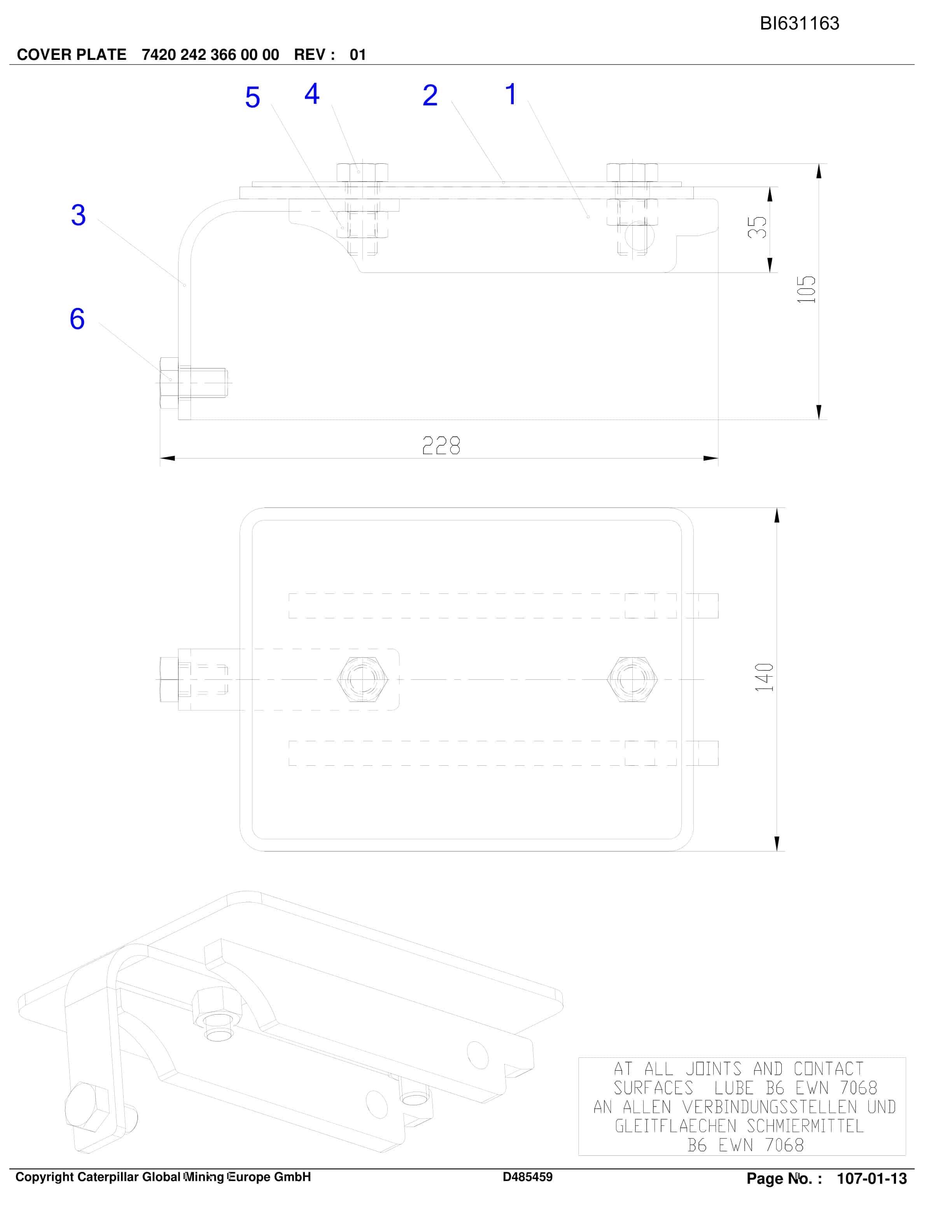 Caterpillar North Goonyella Roof Support Parts Manual BI631163-4