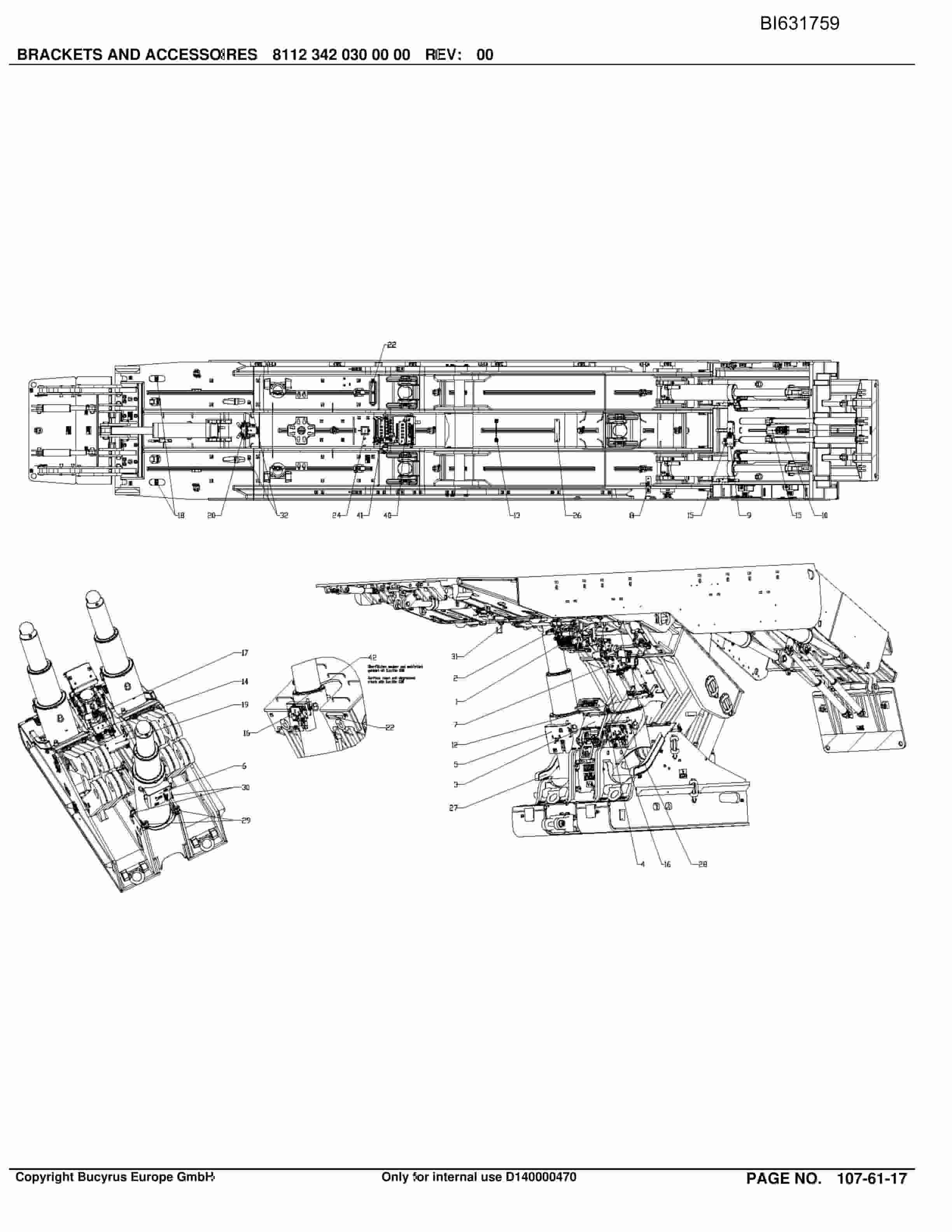 Caterpillar OBJ.AUS.BMA Roof Support Parts Manual BI631759-5
