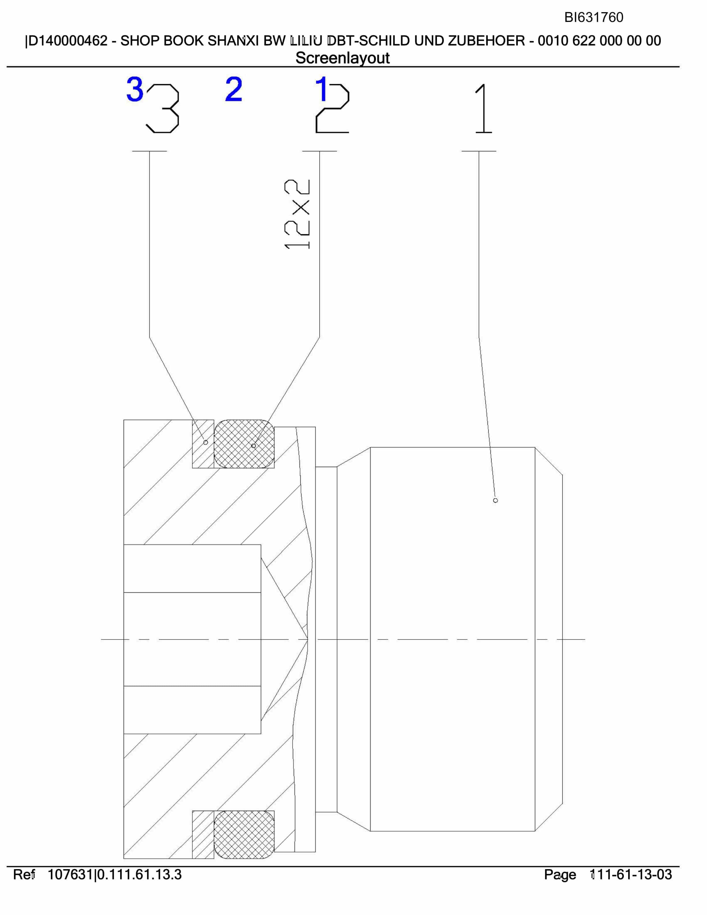 Caterpillar OBJ.CH.SHANXI BW LILIU DBT-Schild U. ZUB Parts Manual BI631760-3
