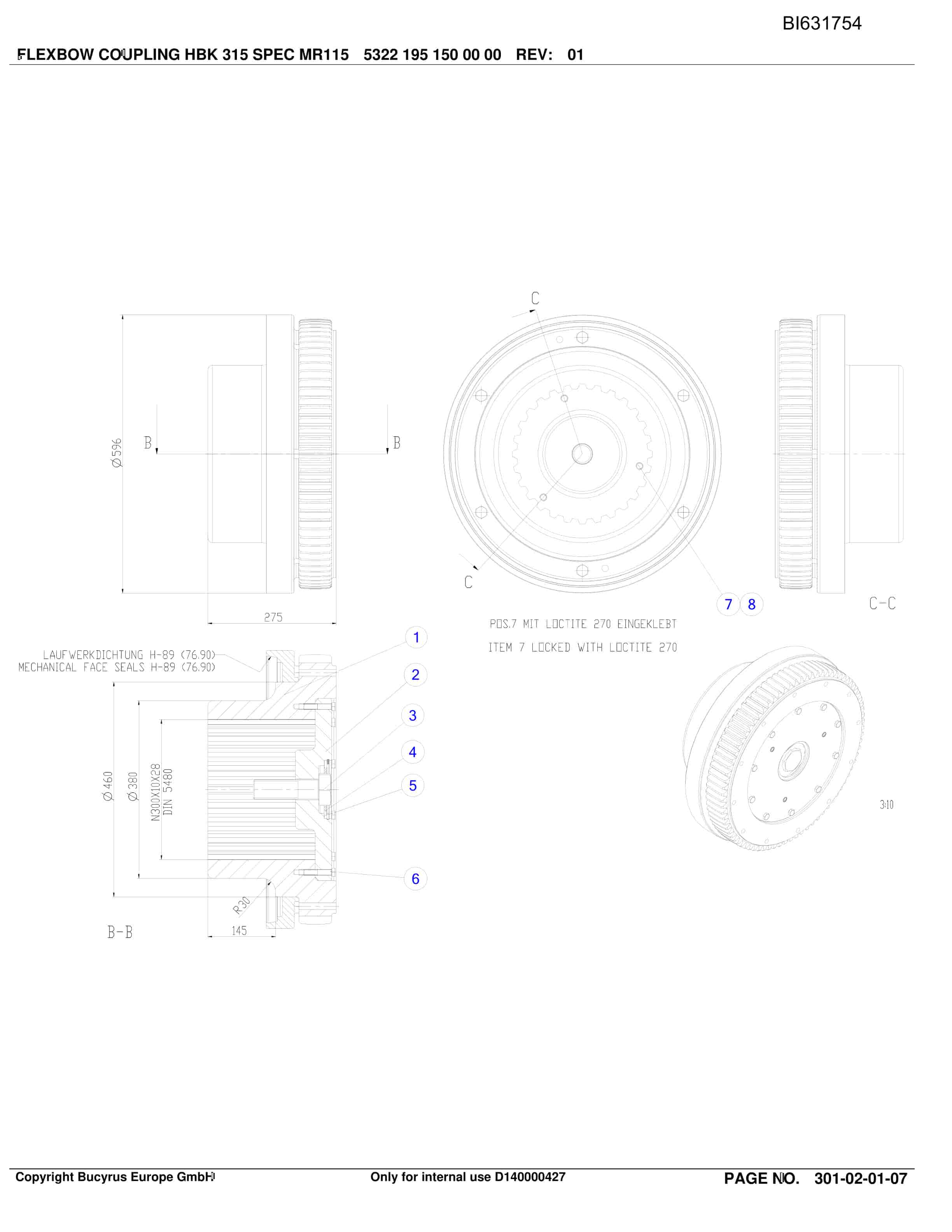 Caterpillar OBJ.CN, Shenhua 13, SH-CONV.PF6H-1542 Parts Manual BI631754-3