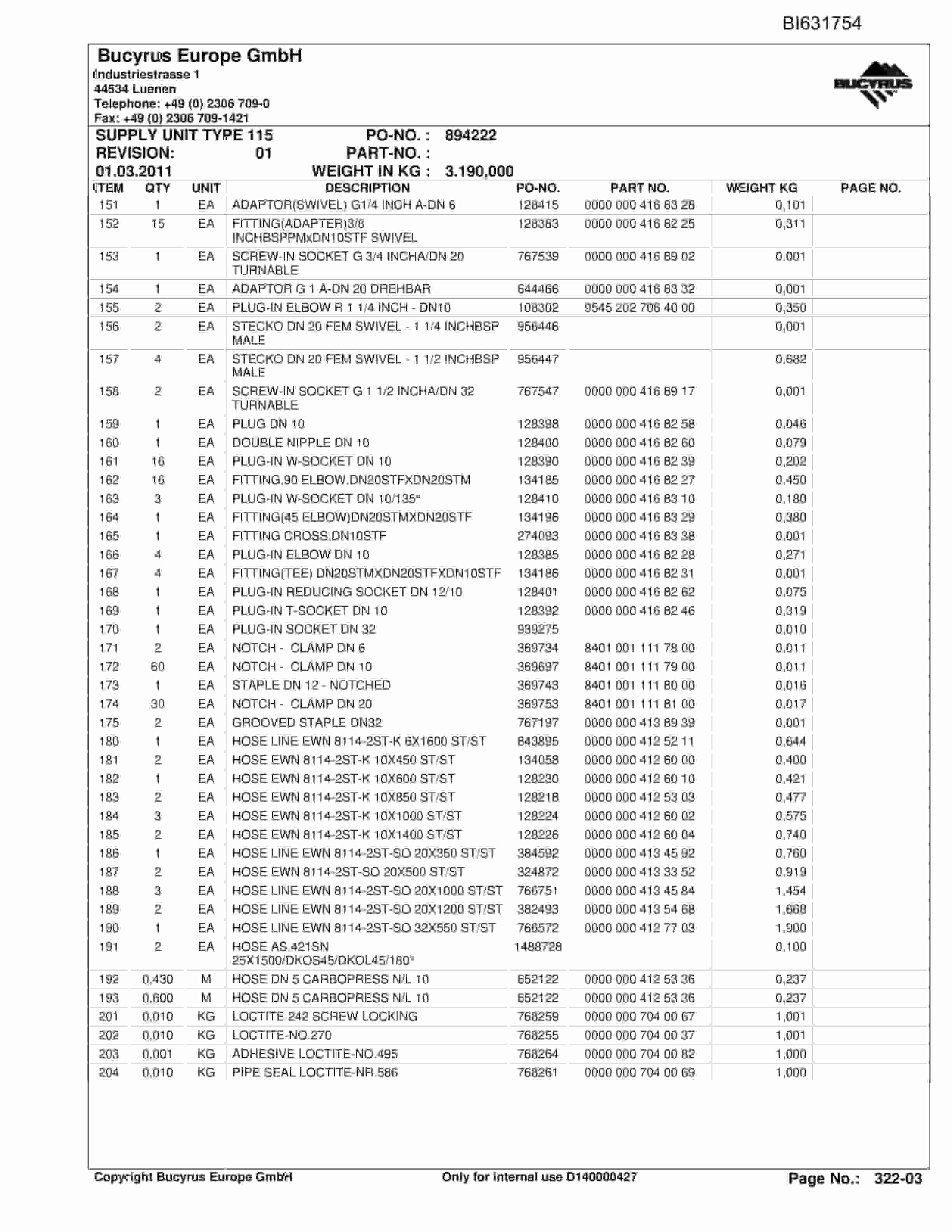 Caterpillar OBJ.CN, Shenhua 13, SH-CONV.PF6H-1542 Parts Manual BI631754-5