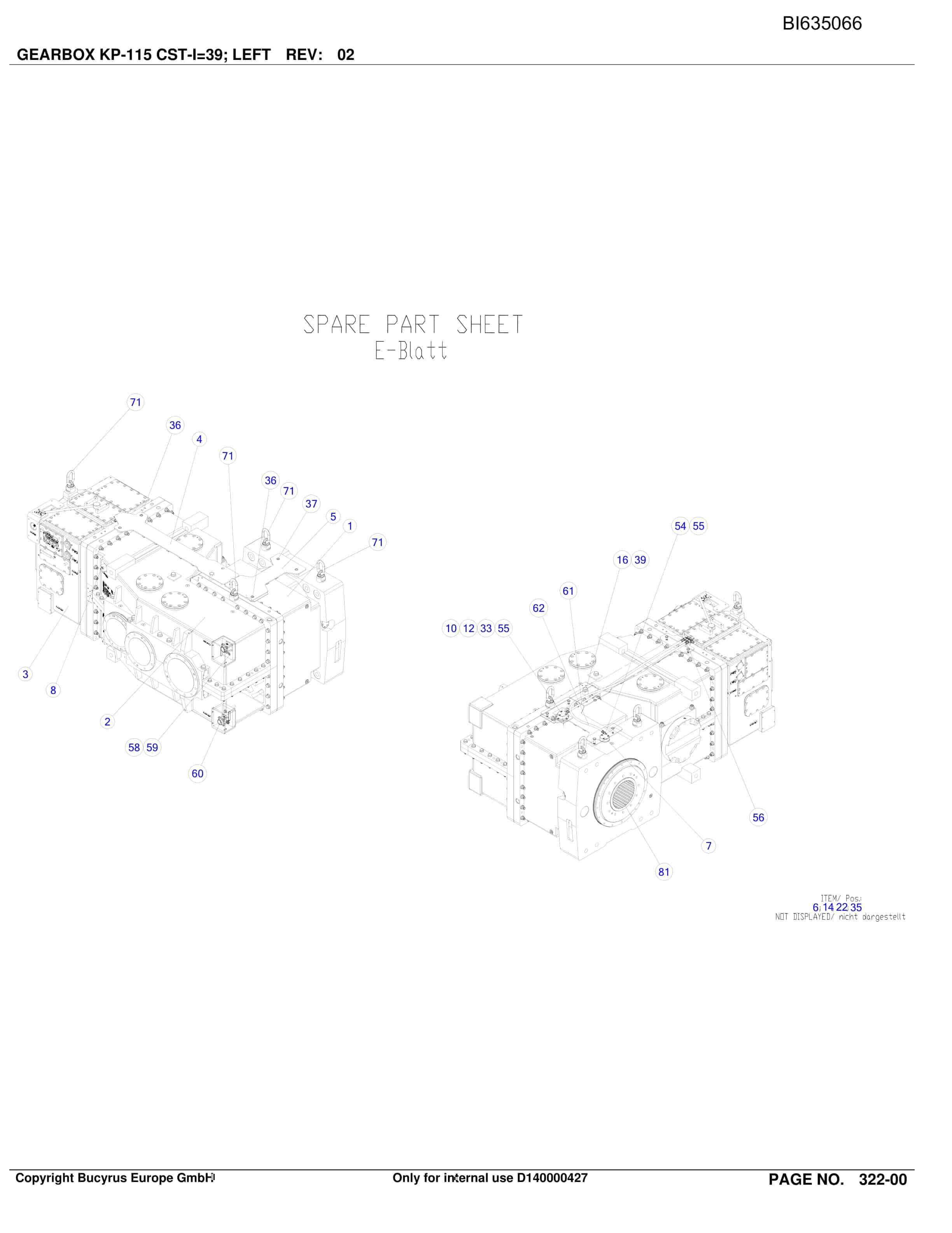 Caterpillar OBJ.CN, SHENHUA 13, SH-CONV.PF6H-1542 Parts Manual BI635066-4