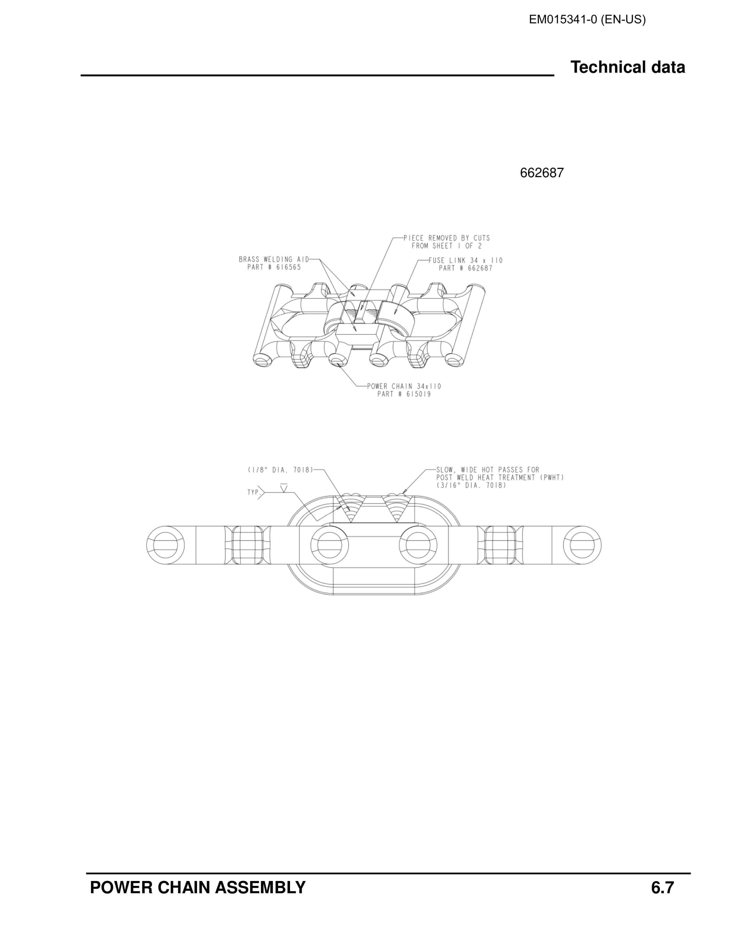 Caterpillar Power Chain Assembly - 34 X 110mm Fuse Link Welding Procedure Operation And Maintenance Manual EM015341-0-2