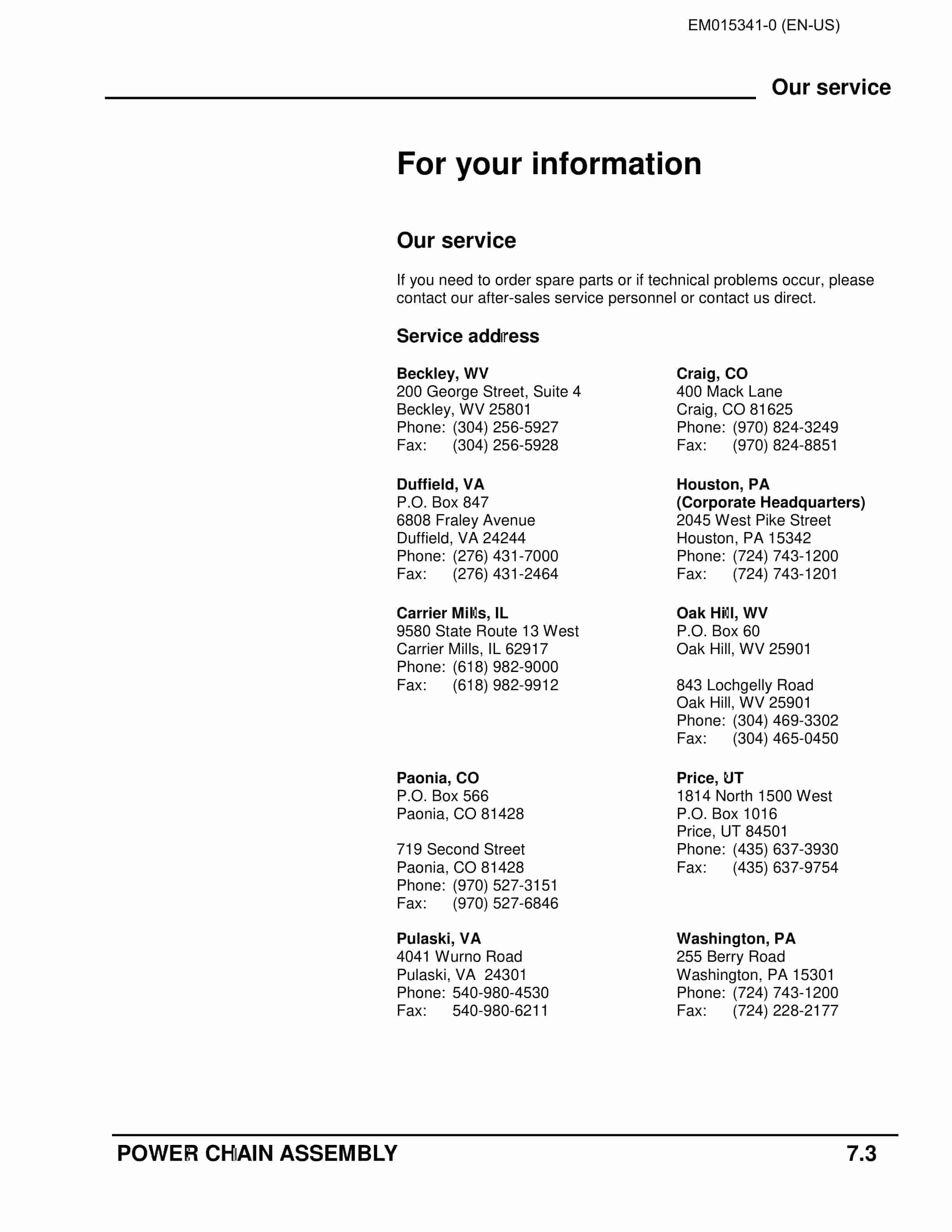Caterpillar Power Chain Assembly - 34 X 110mm Fuse Link Welding Procedure Operation And Maintenance Manual EM015341-0-5